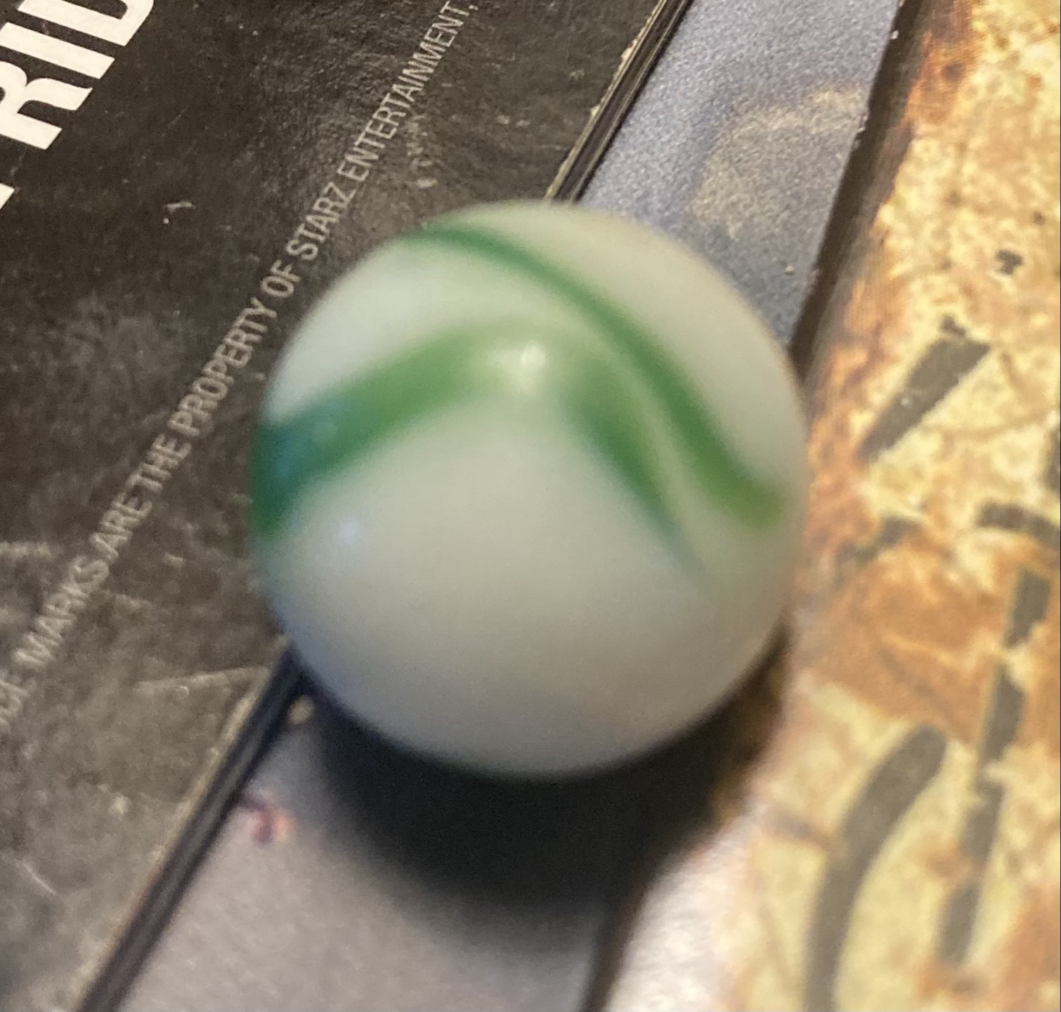 Green and White Swirl by Alley Agate, identification view