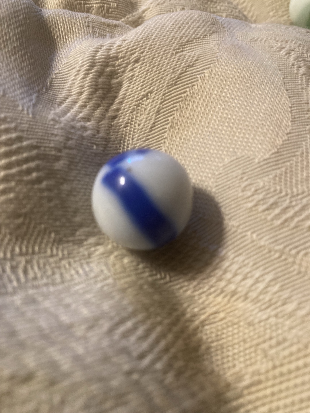 Blue and White Patch by Marble King, identification view