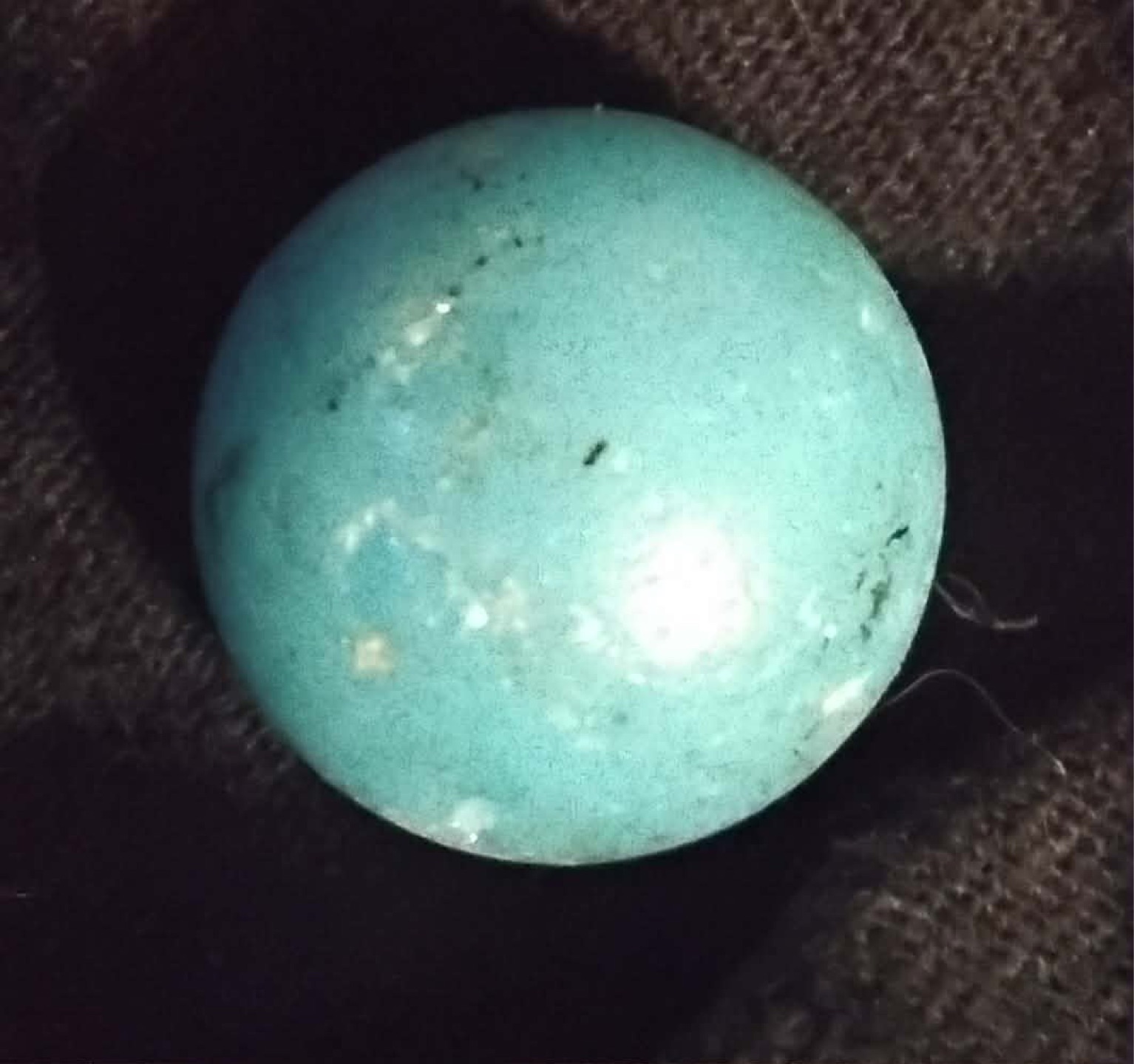 Aqua Blue Opaque Game Marble - Milk Opaque by Vitro Agate, identification view