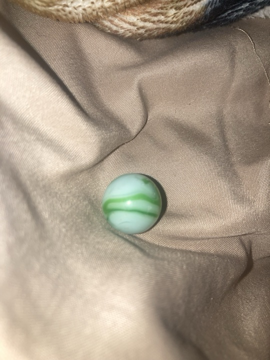 Green and White Opaque Swirl by Vitro Agate, identification view
