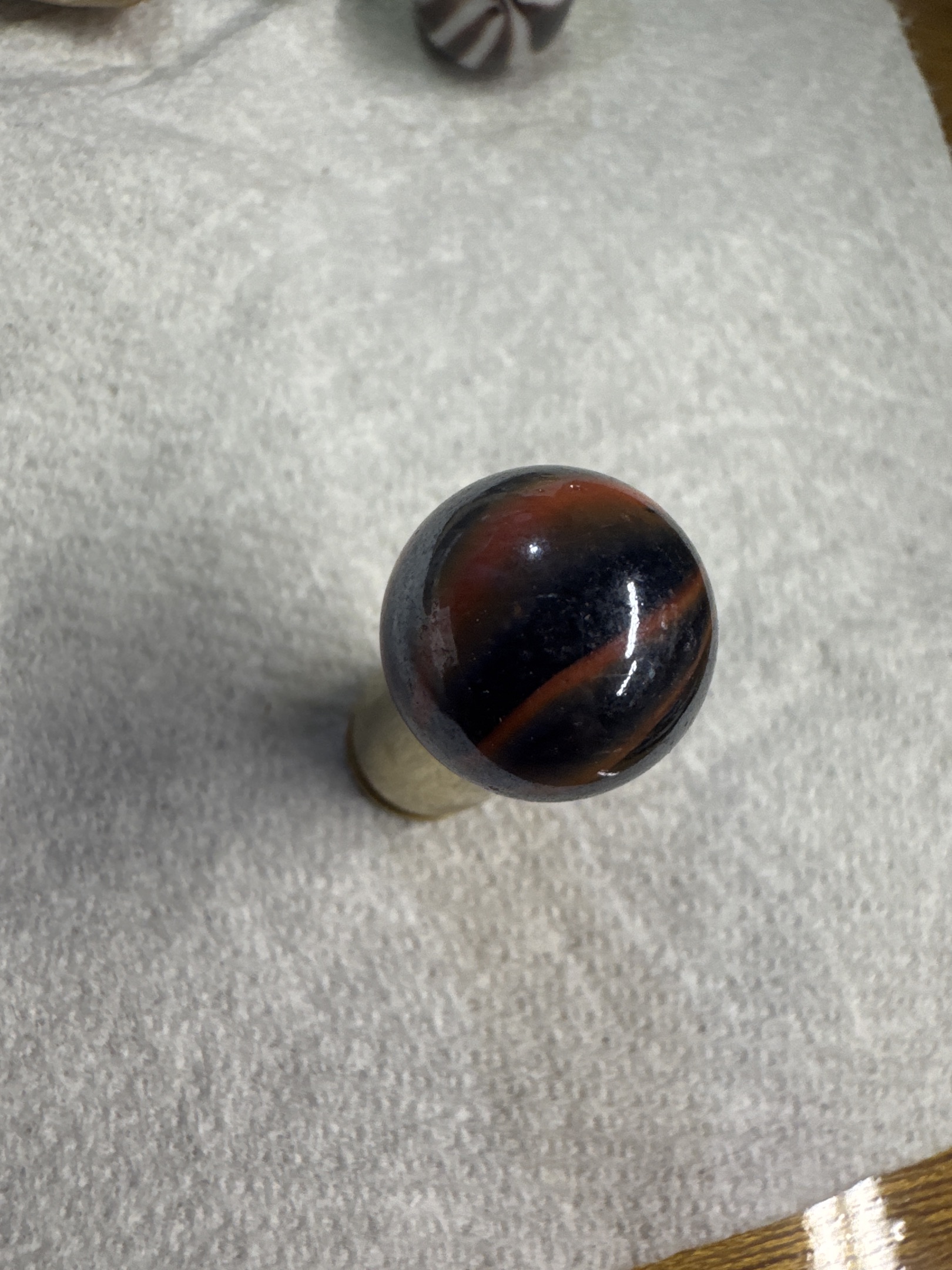 Black Zebra with Red - Tiger Zebra by Peltier Glass, identification view