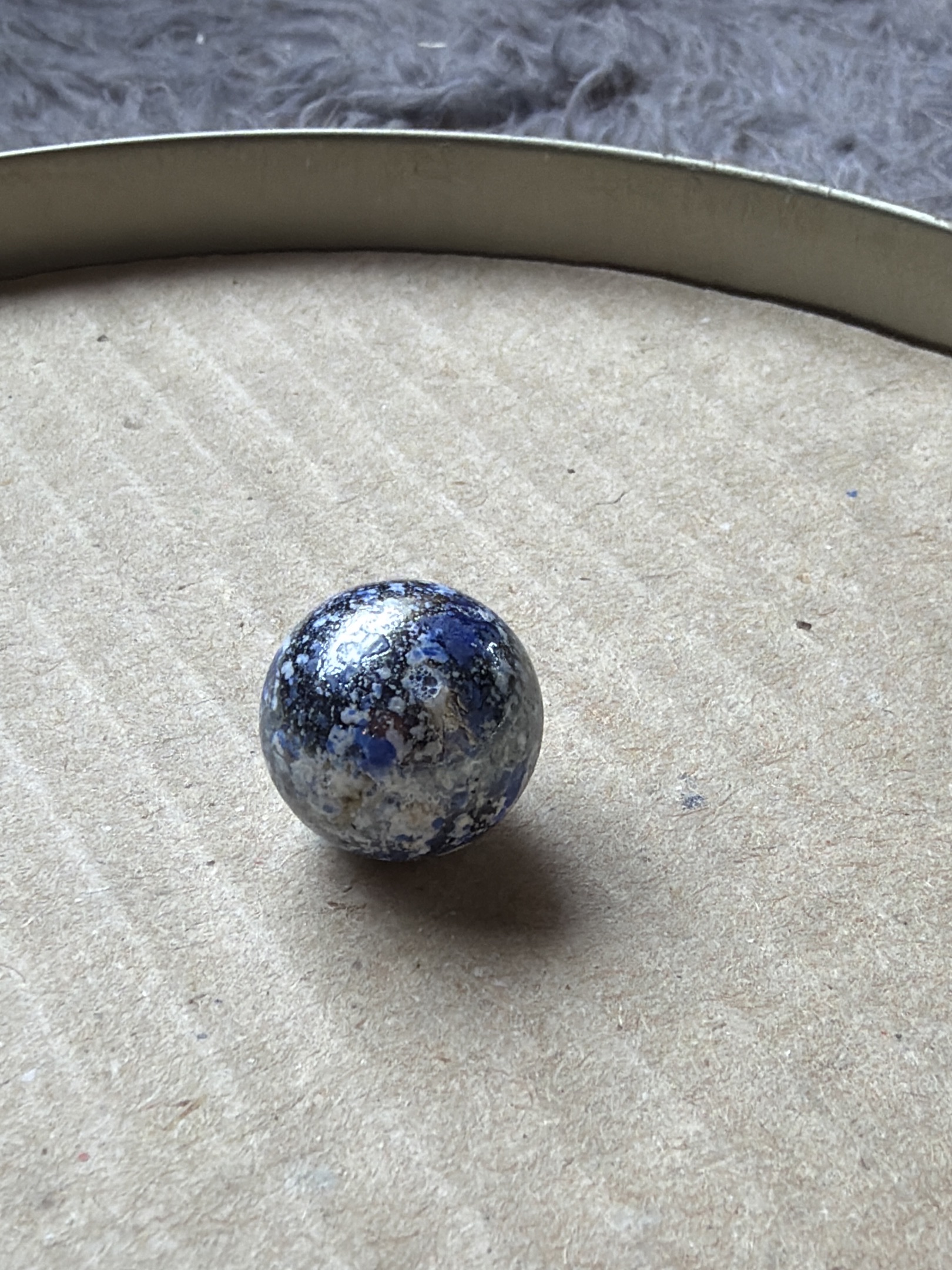 Blue Spongeware Granite by German or American Toy Clay Manufacturers