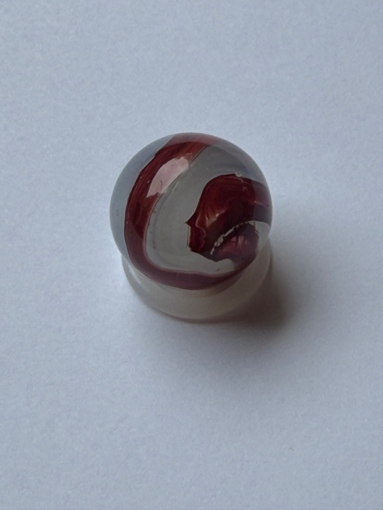 Oxblood Patch / Slag-style Swirl by Akro Agate