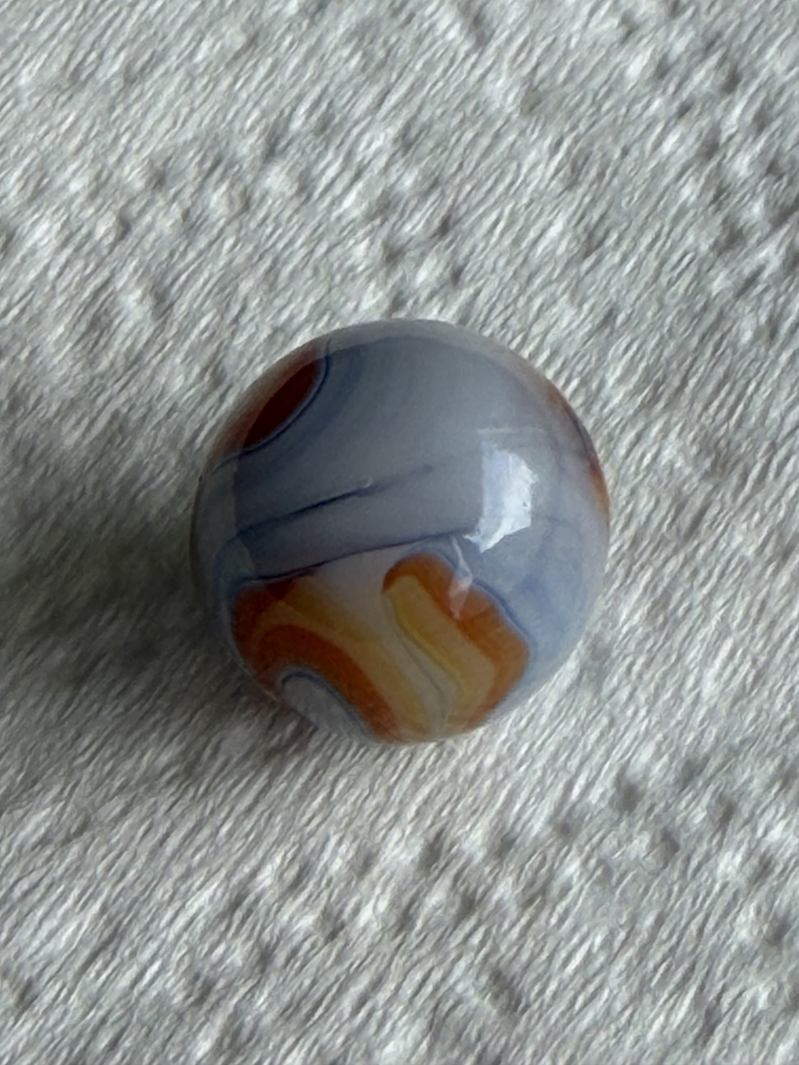 Orange and Yellow on Blue-Grey Base by Alley Agate