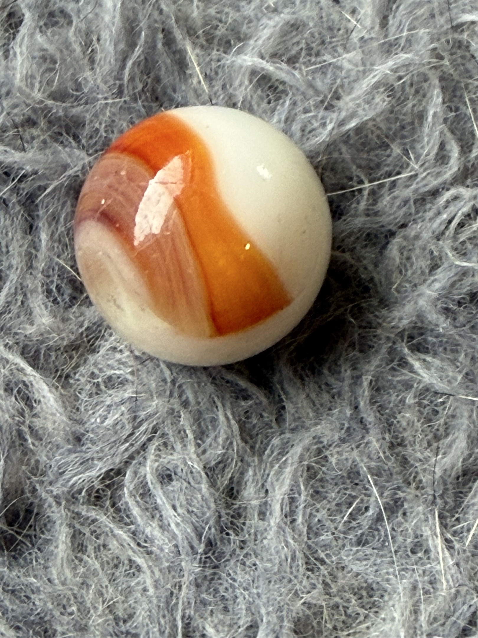 Orange and Brown Swirl by Akro Agate Company