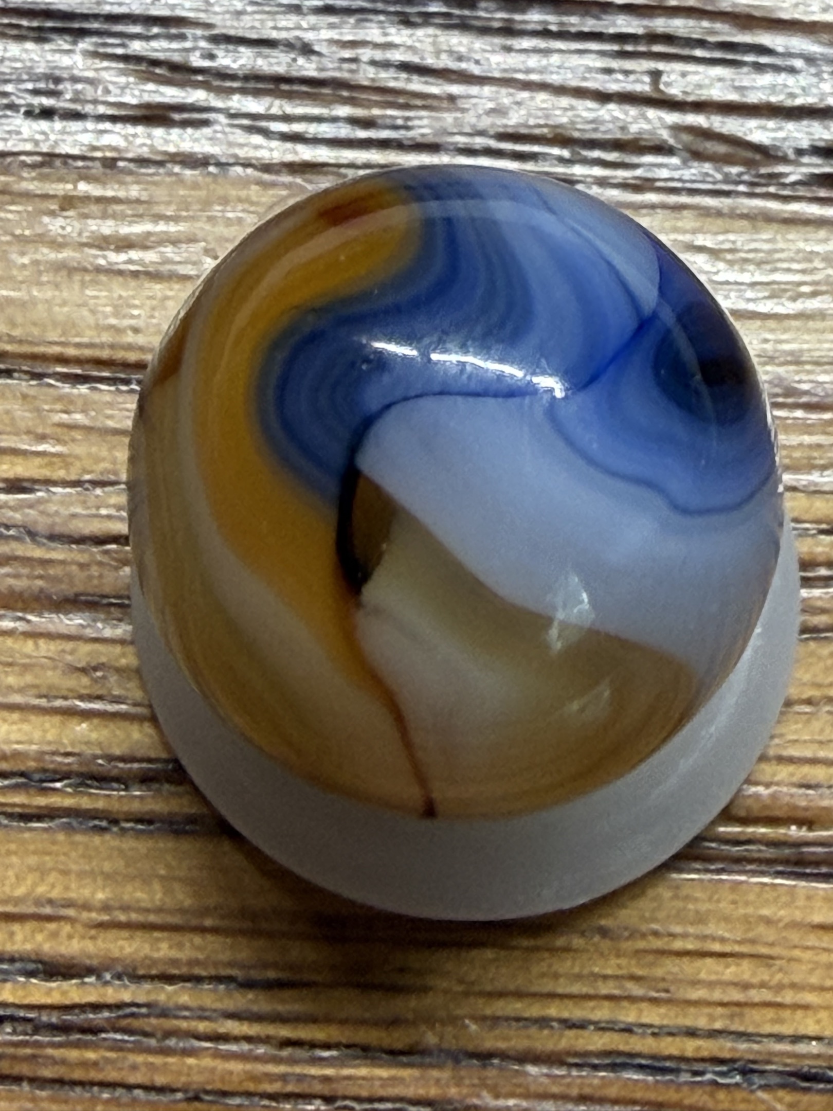 Blue and Amber Swirl by Alley Agate