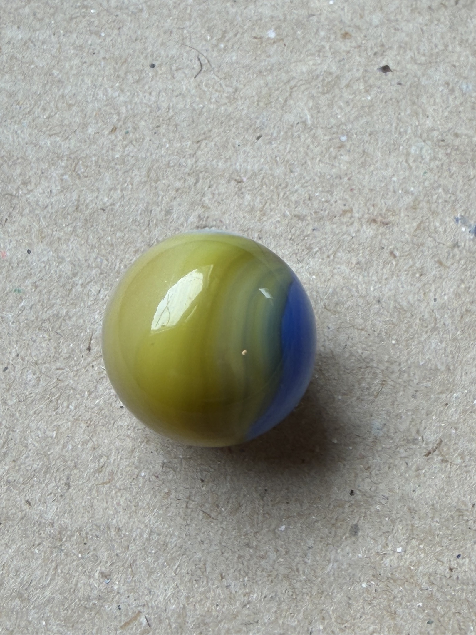 Yellow and Blue Conqueror Swirl by Vitro Agate Company