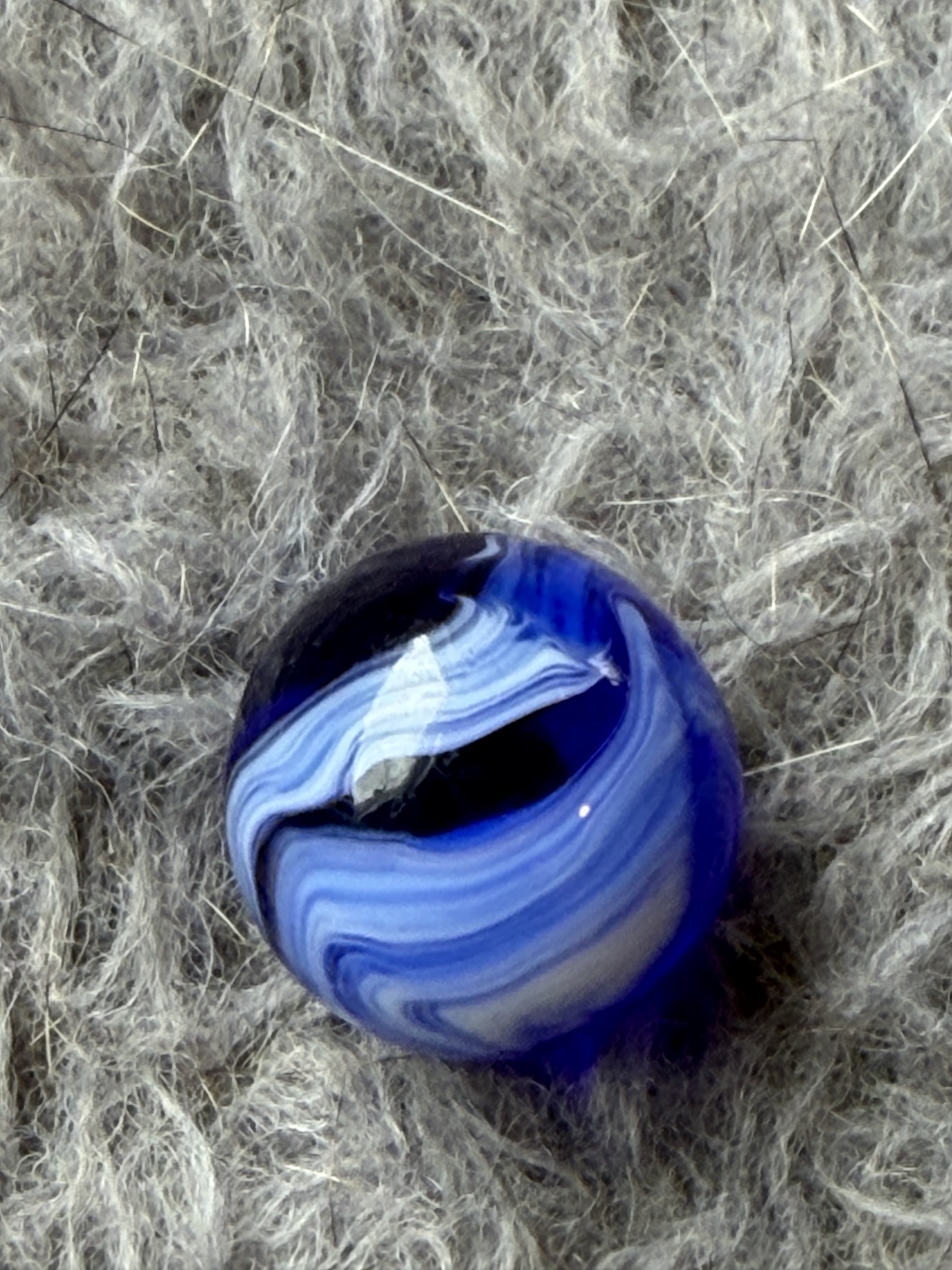 Blue and White Flame Swirl by Alley Agate
