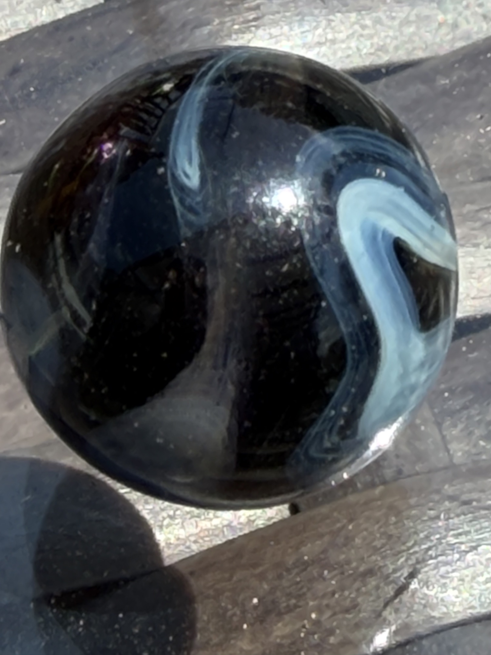 Electric Blue Swirl (Black Base) by Christensen Agate Company