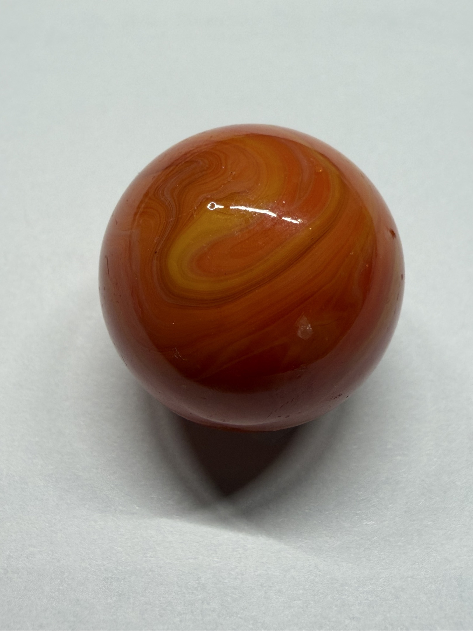 Orange and Yellow Carnelian Swirl by Akro Agate