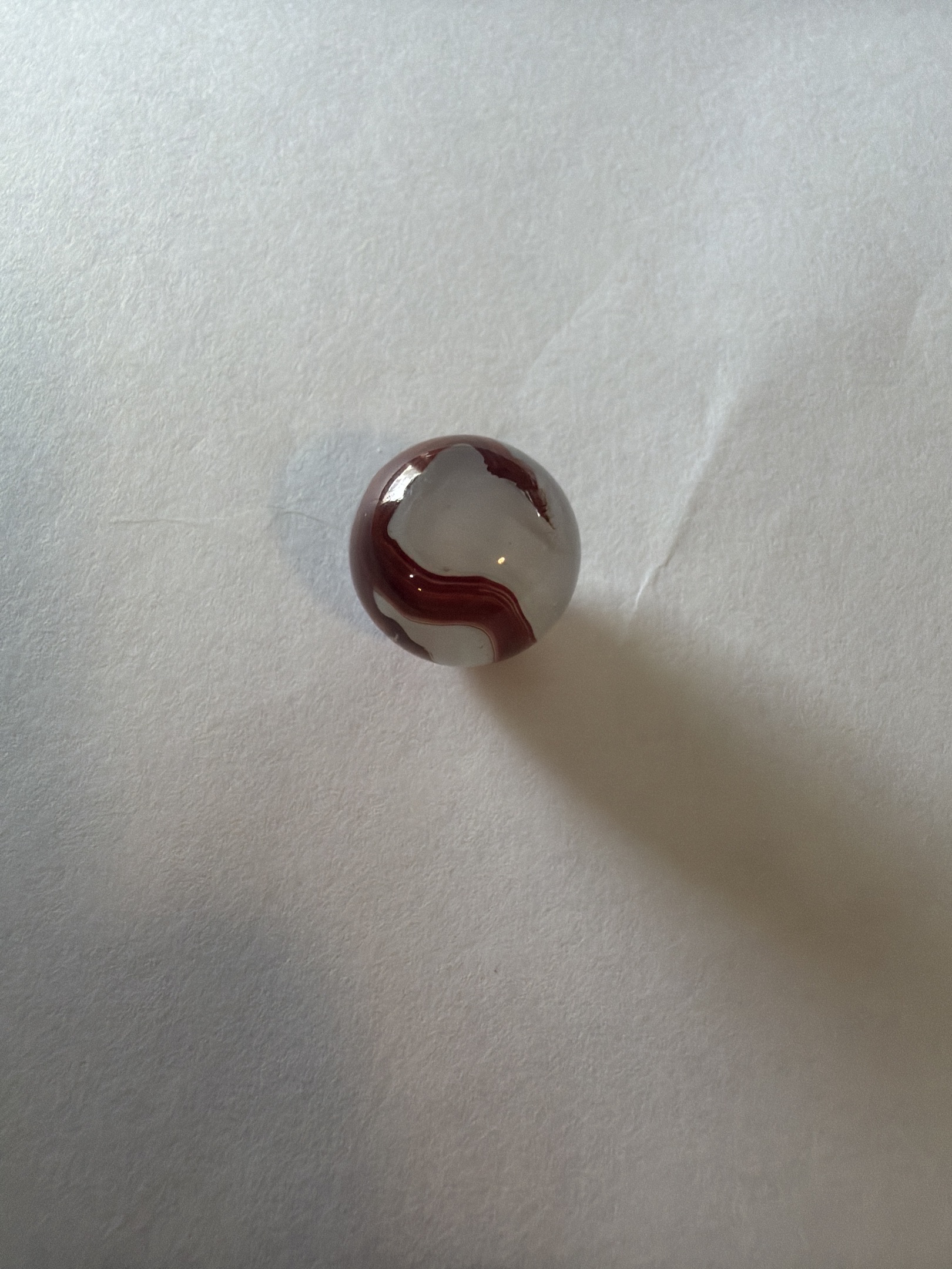 Prize Name / Red & White Corkscrew by Akro Agate