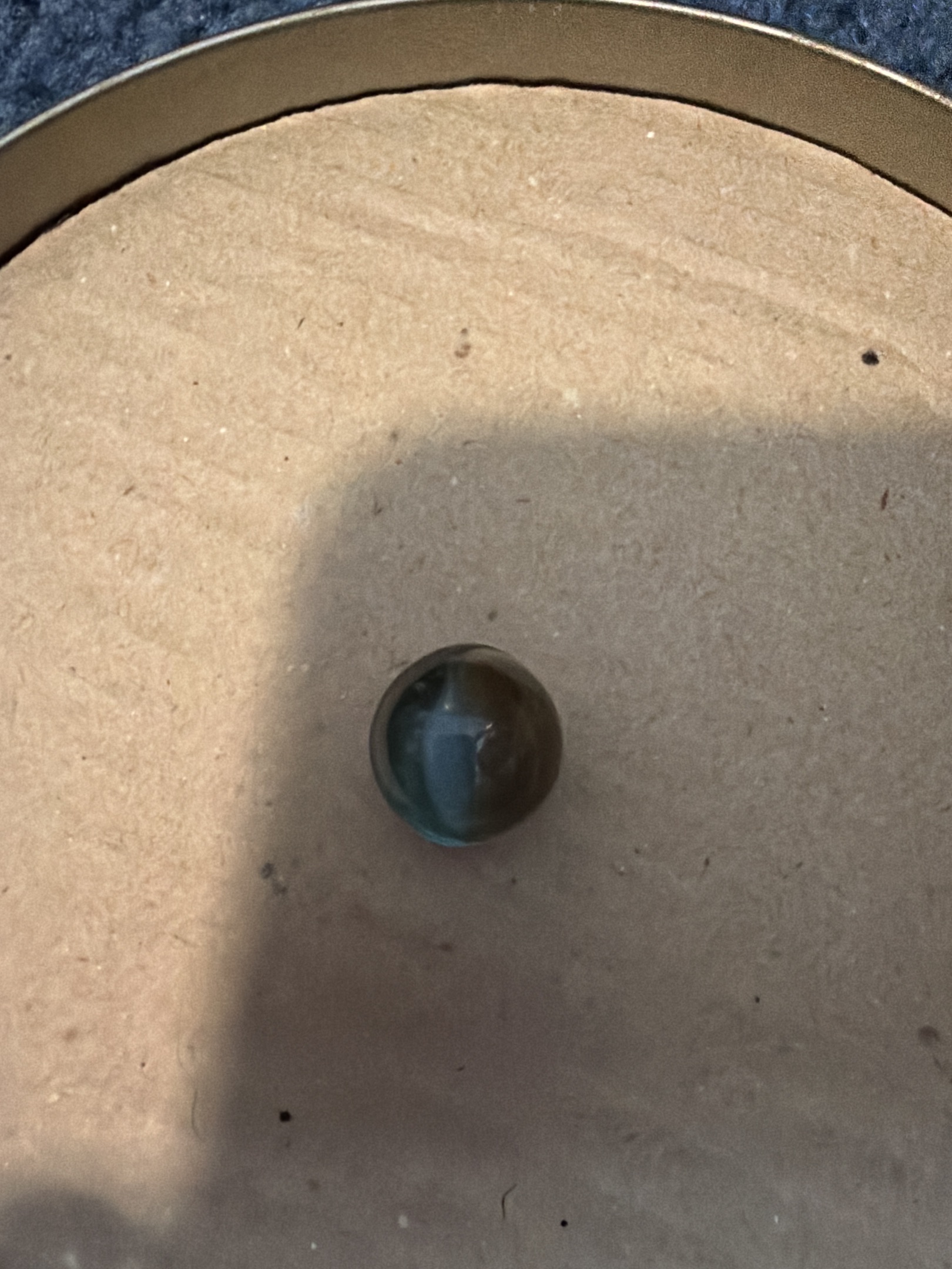 Amber and Teal Patch-Swirl by Peltier Glass Company