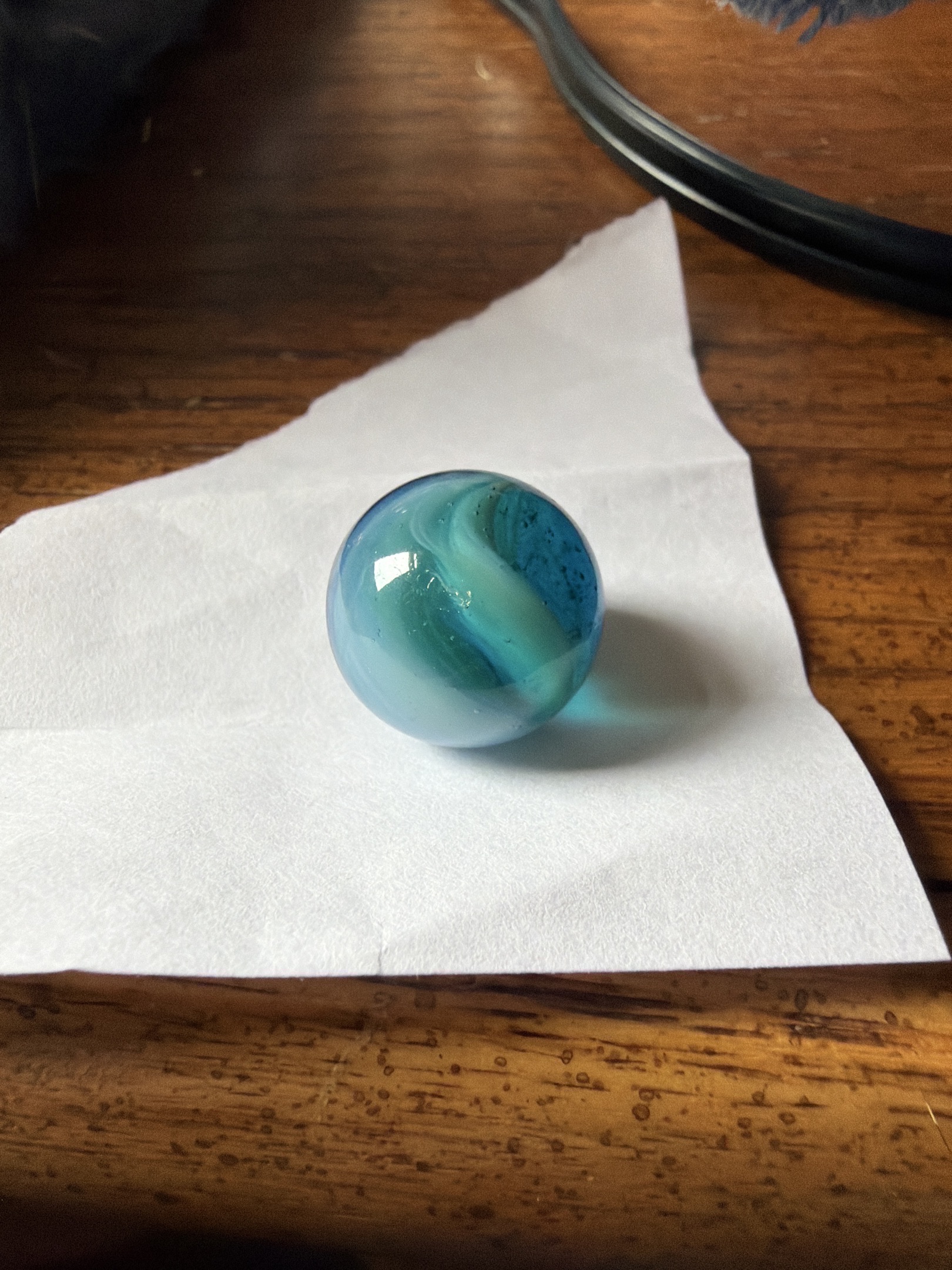 Ghost Swirl (Teal/White) by Alley Agate