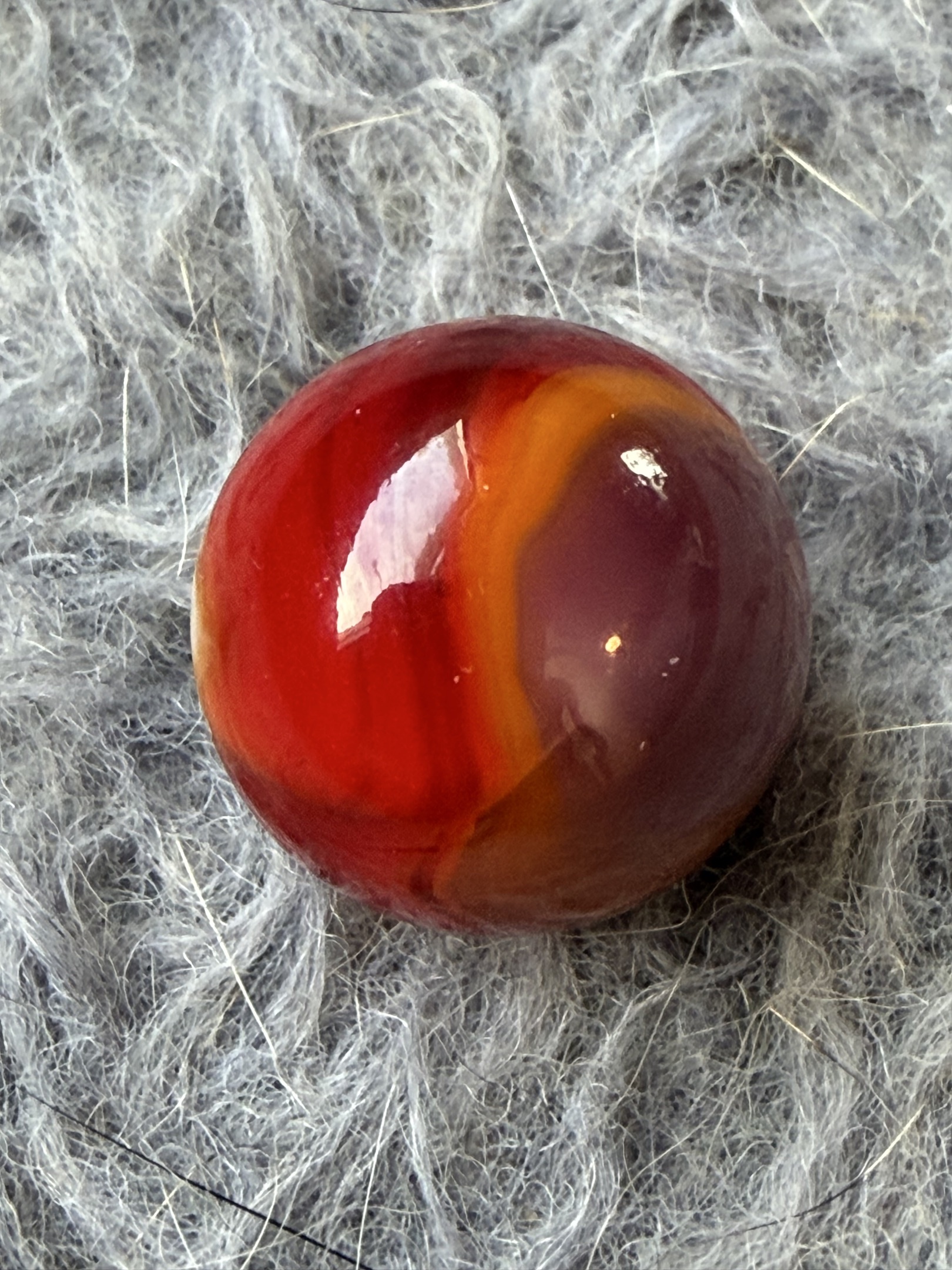 Flame (Red and Orange on White) by Christensen Agate Company
