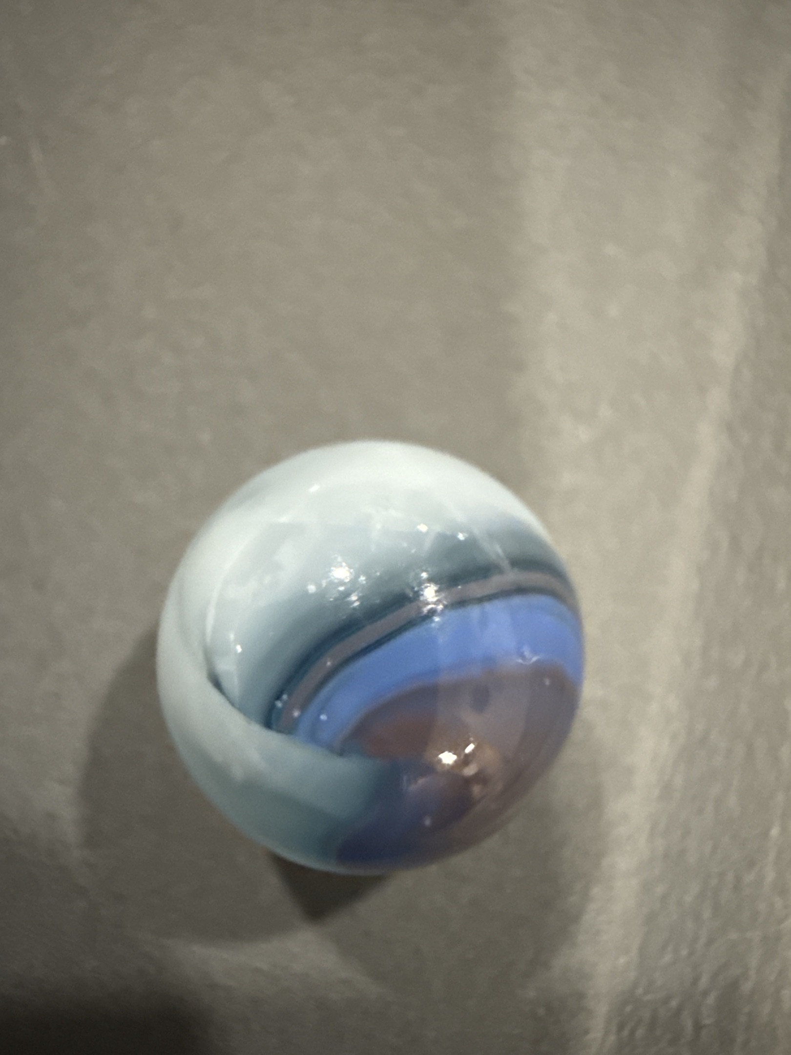Blue and White Corkscrew by Akro Agate
