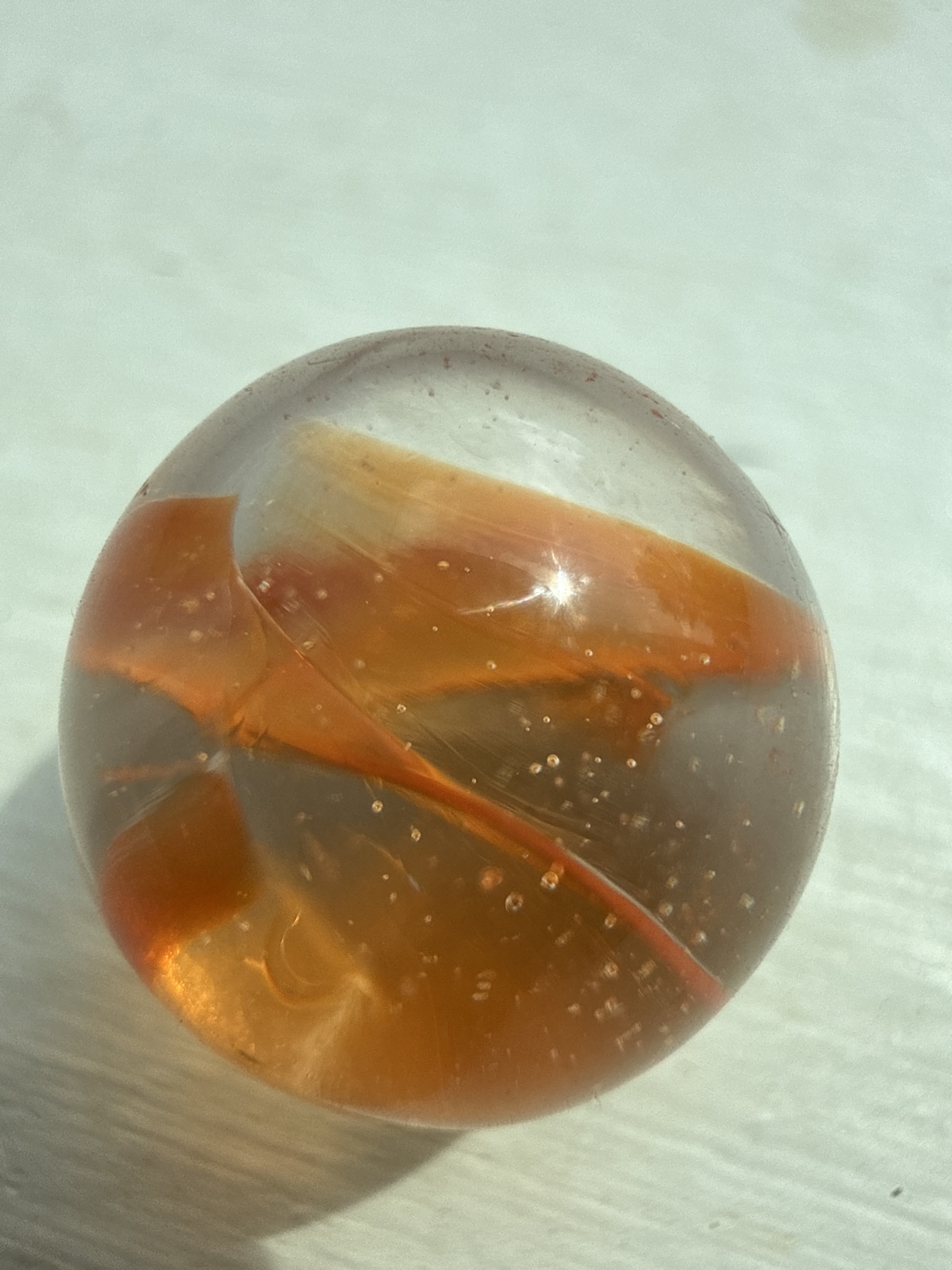 Orange Cat's Eye by Vitro Agate, identification view