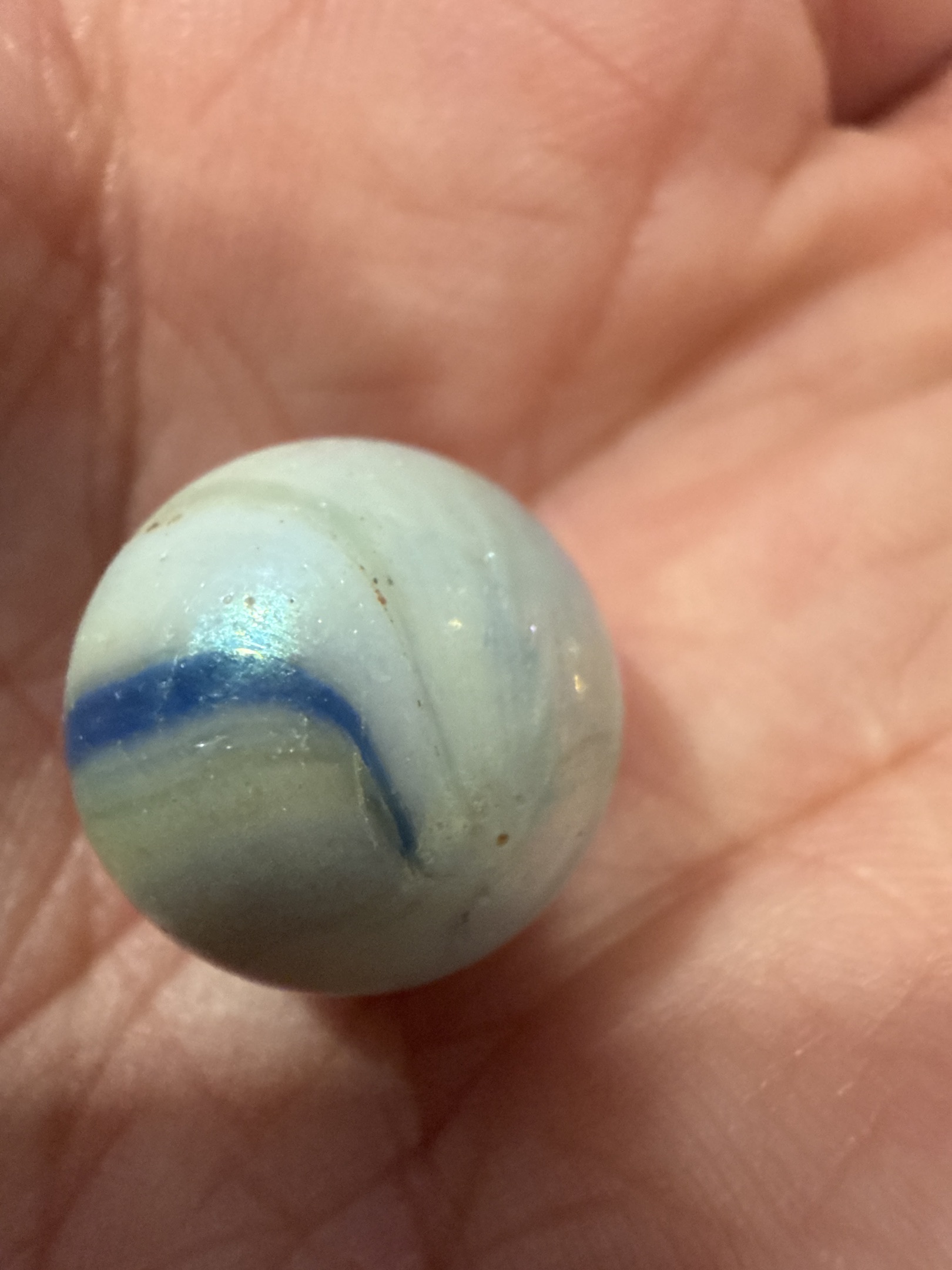 Special - White with Blue Band by Akro Agate