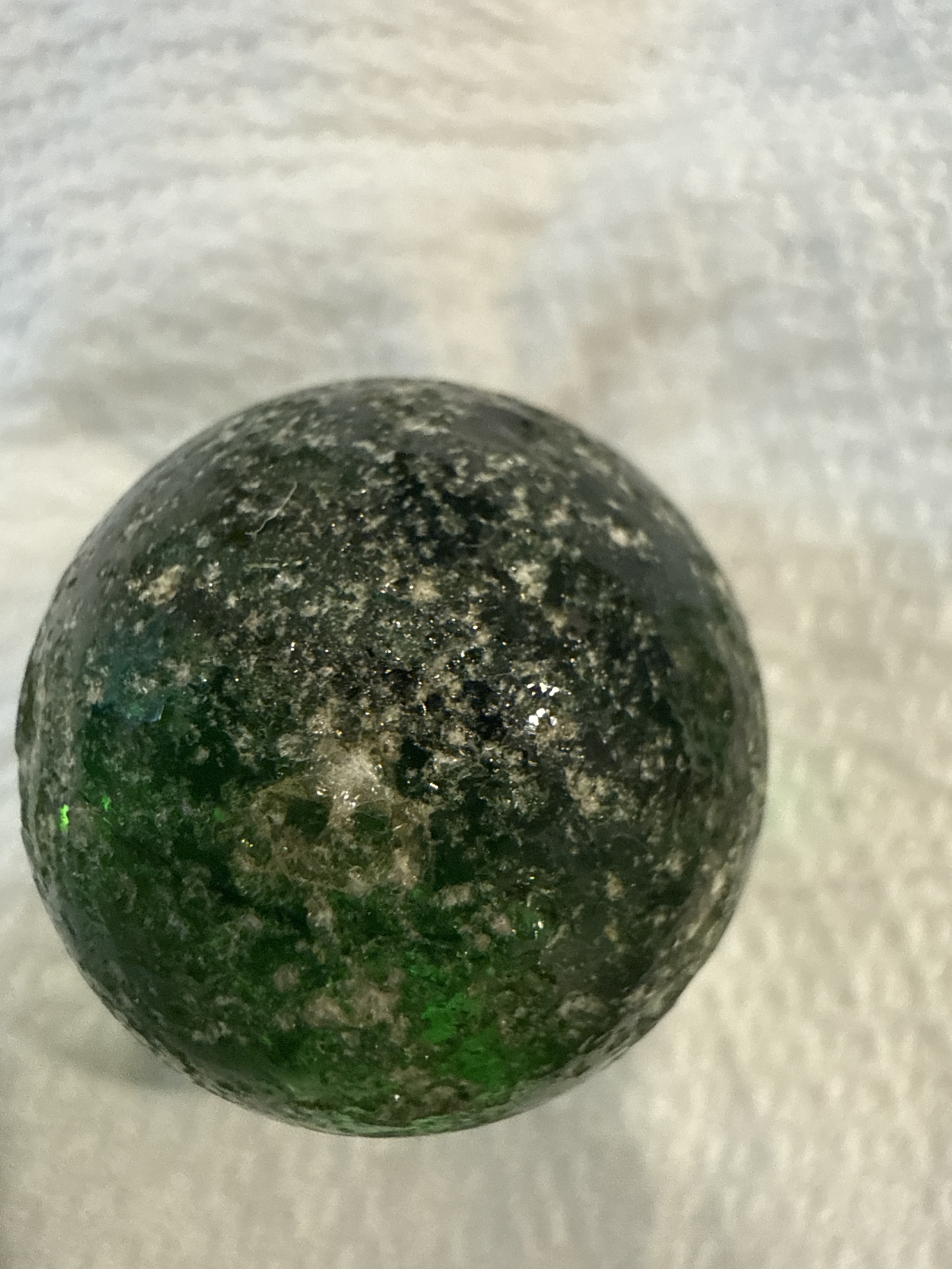 Green Slag - Weathered Dug by Akro Agate, identification view