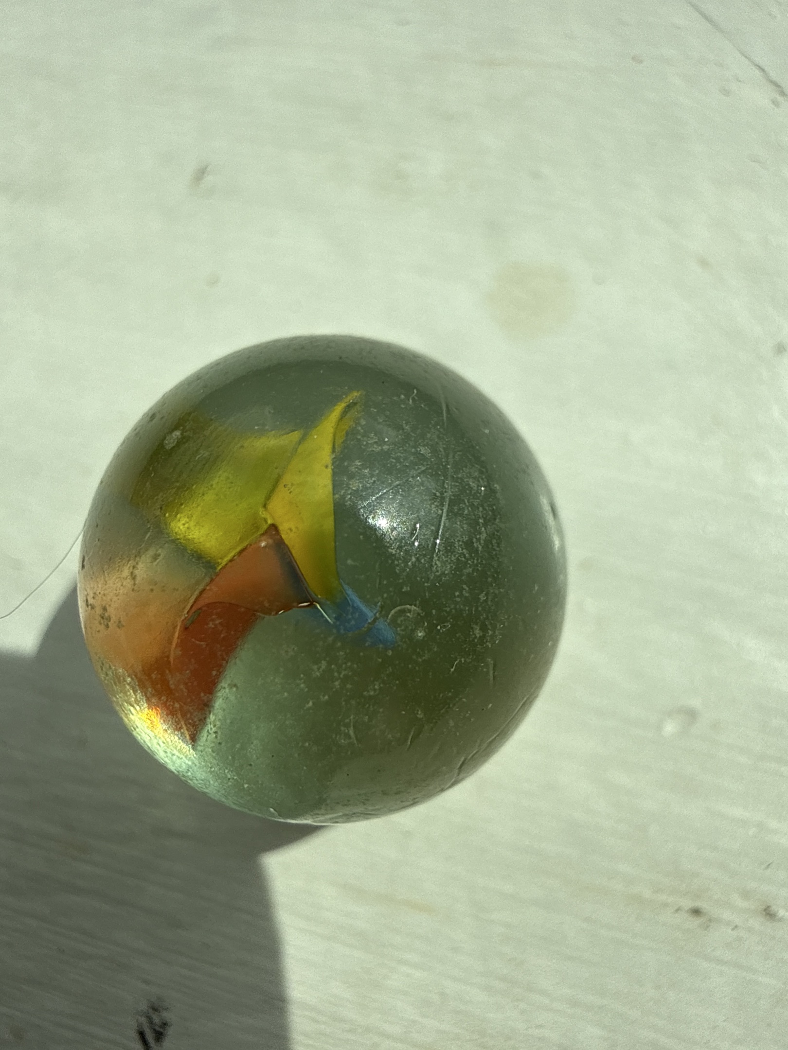 3-Color Cat's Eye - Yellow/Orange/Blue Parrot by Vitro Agate
