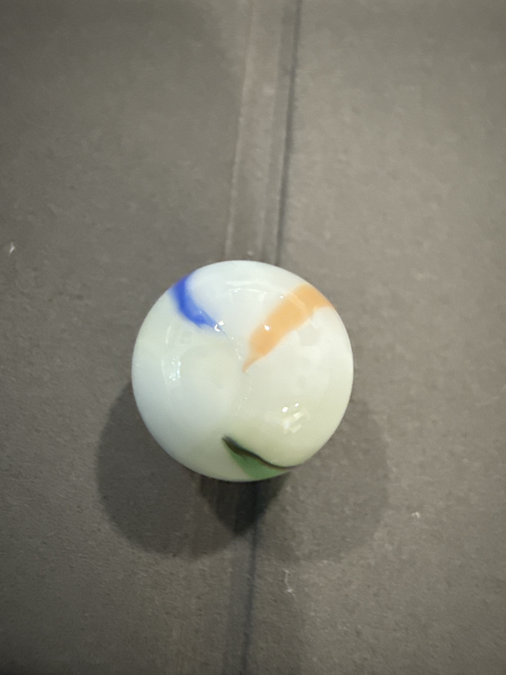 Parrot - Tri-Color Opaque White with Blue, Orange and Green by Vitro Agate, identification view