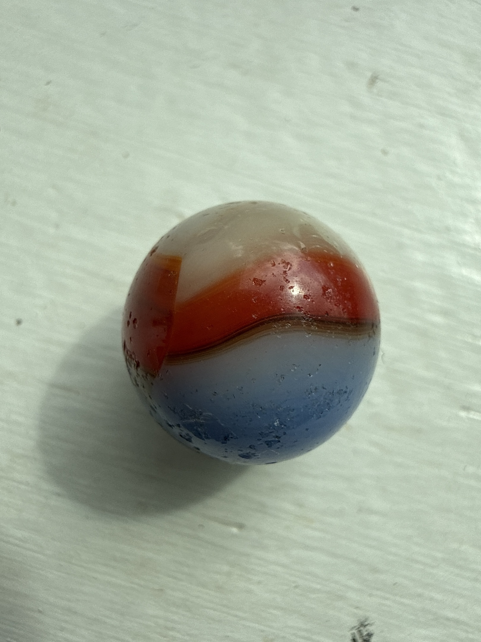 Liberty Special - Red, White and Blue Special by Akro Agate, identification view
