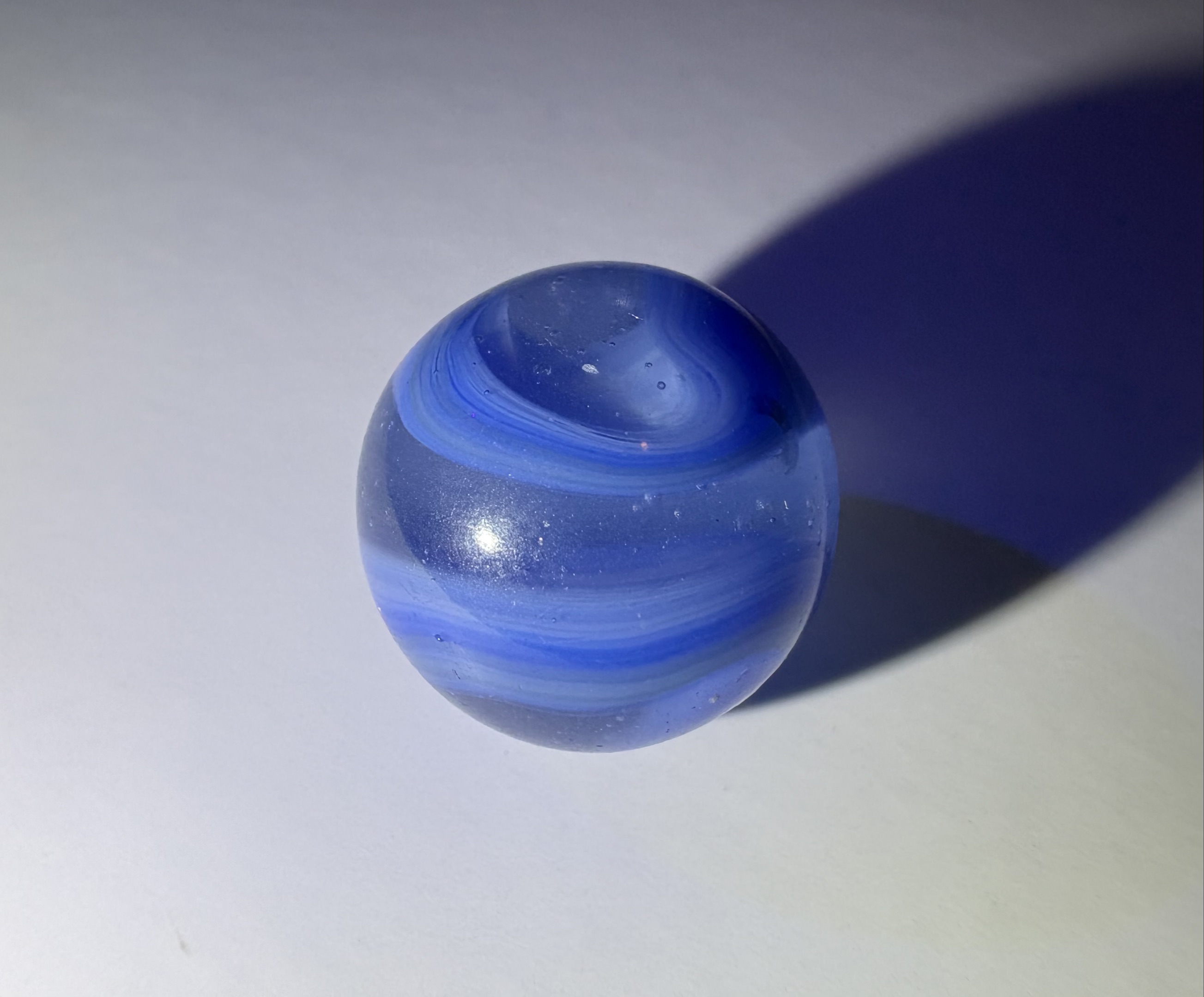 Akro Agate Blue Snake Corkscrew by Akro Agate Company, identification view