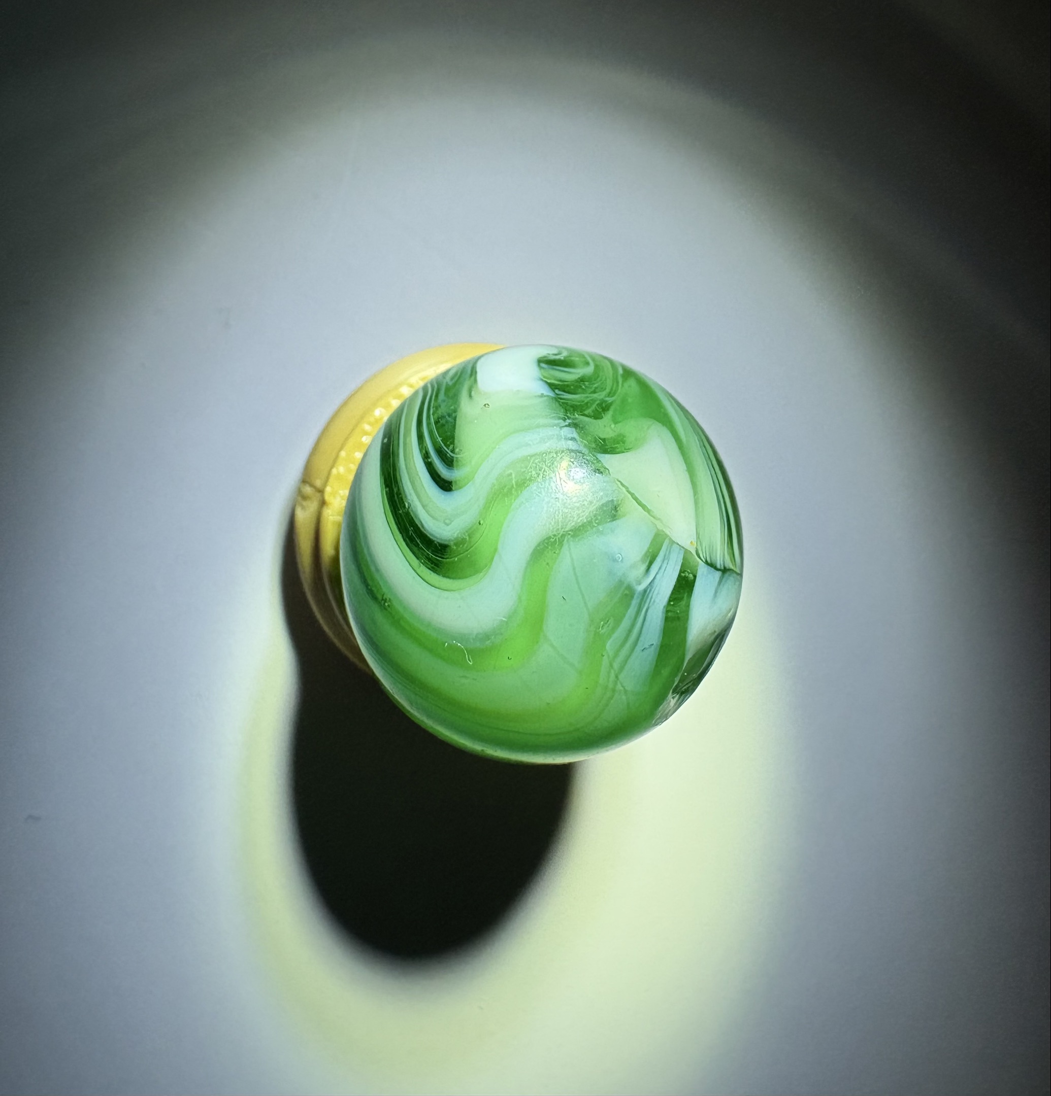 Christensen Agate Green Slag (Single Seam) by Christensen Agate Company