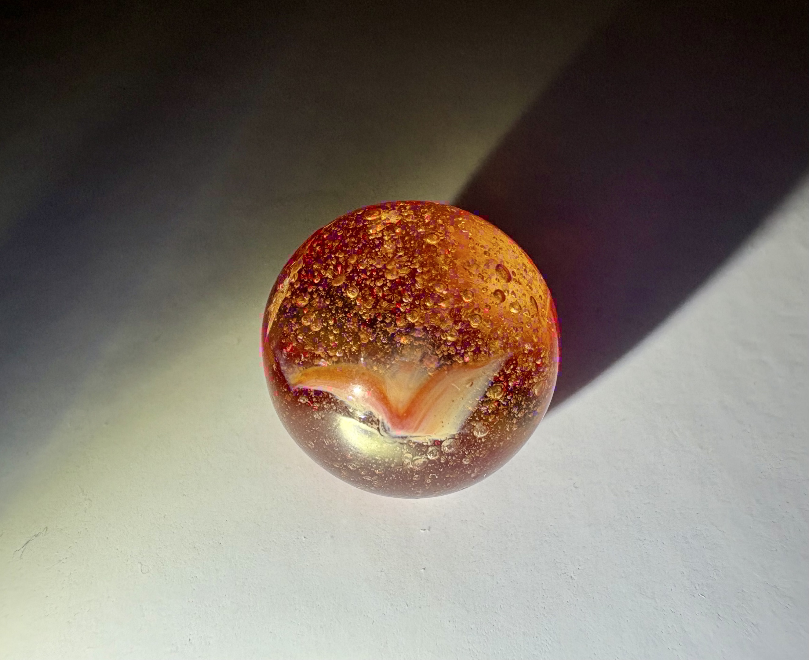 Peltier Sunset Rainbo (V-Pattern) by Peltier Glass Company, identification view