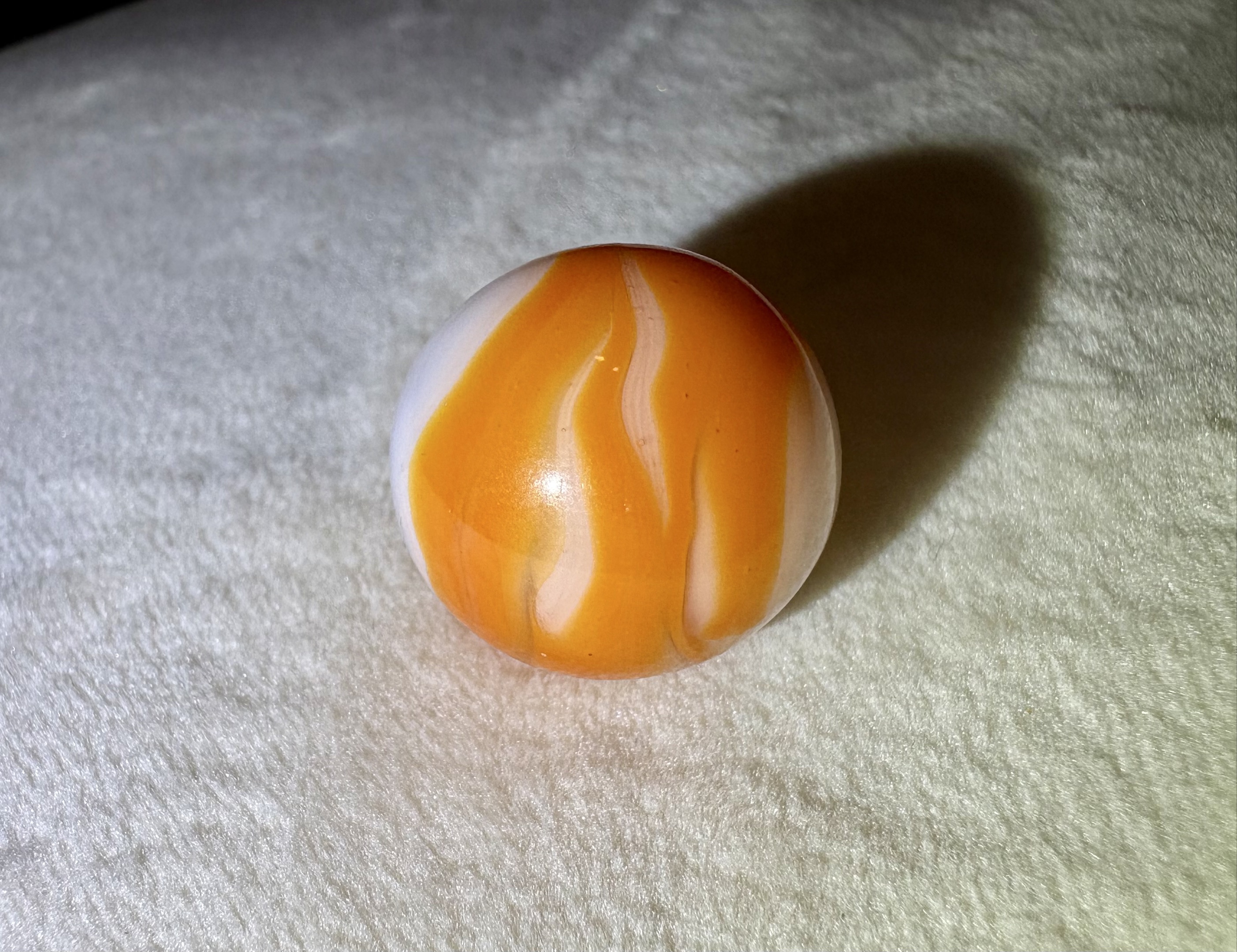 Ravenswood Orange and White Swirl by Ravenswood Novelty Works, identification view