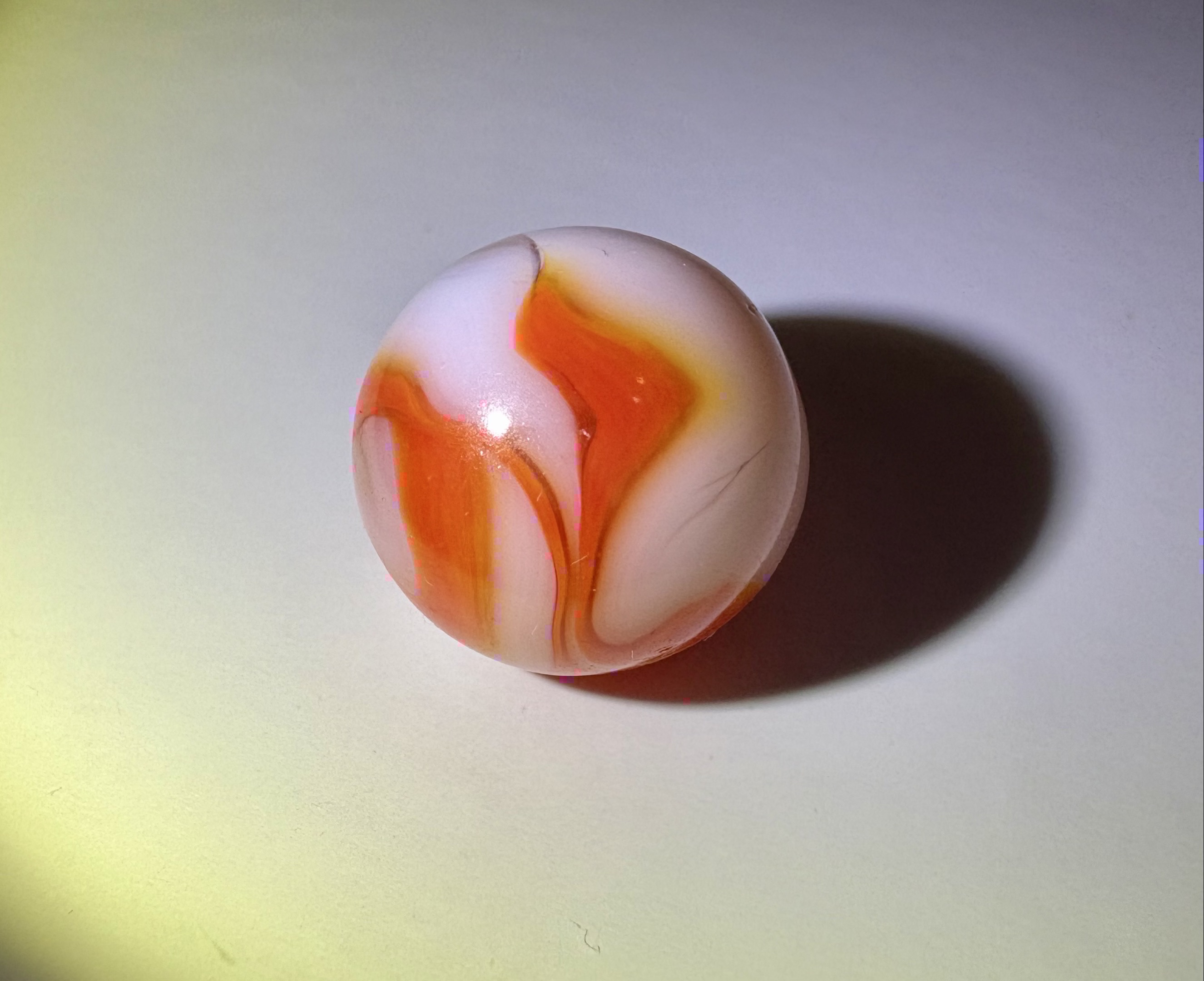 Candy Orange Swirl by Christensen Agate Company, identification view