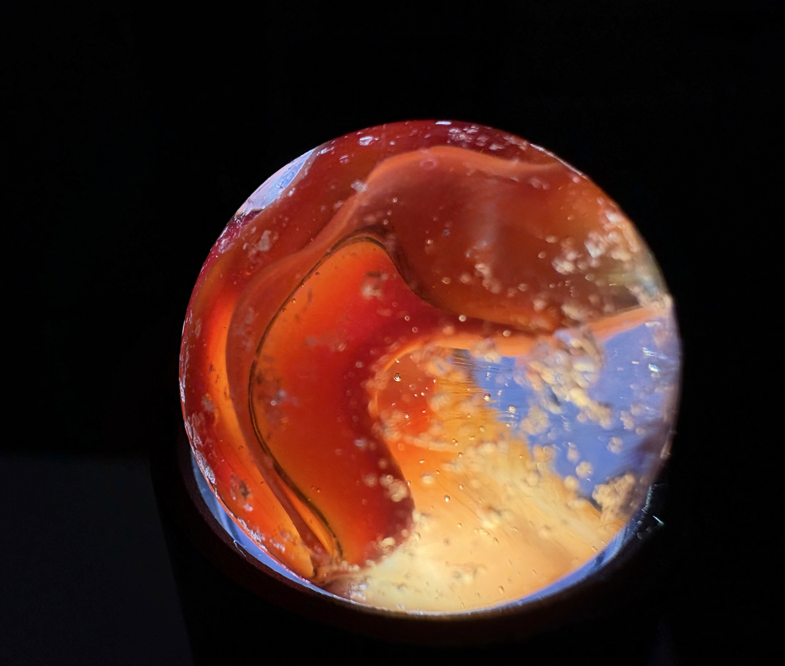 Tiger Eye Shooter by Vitro Agate Company, identification view