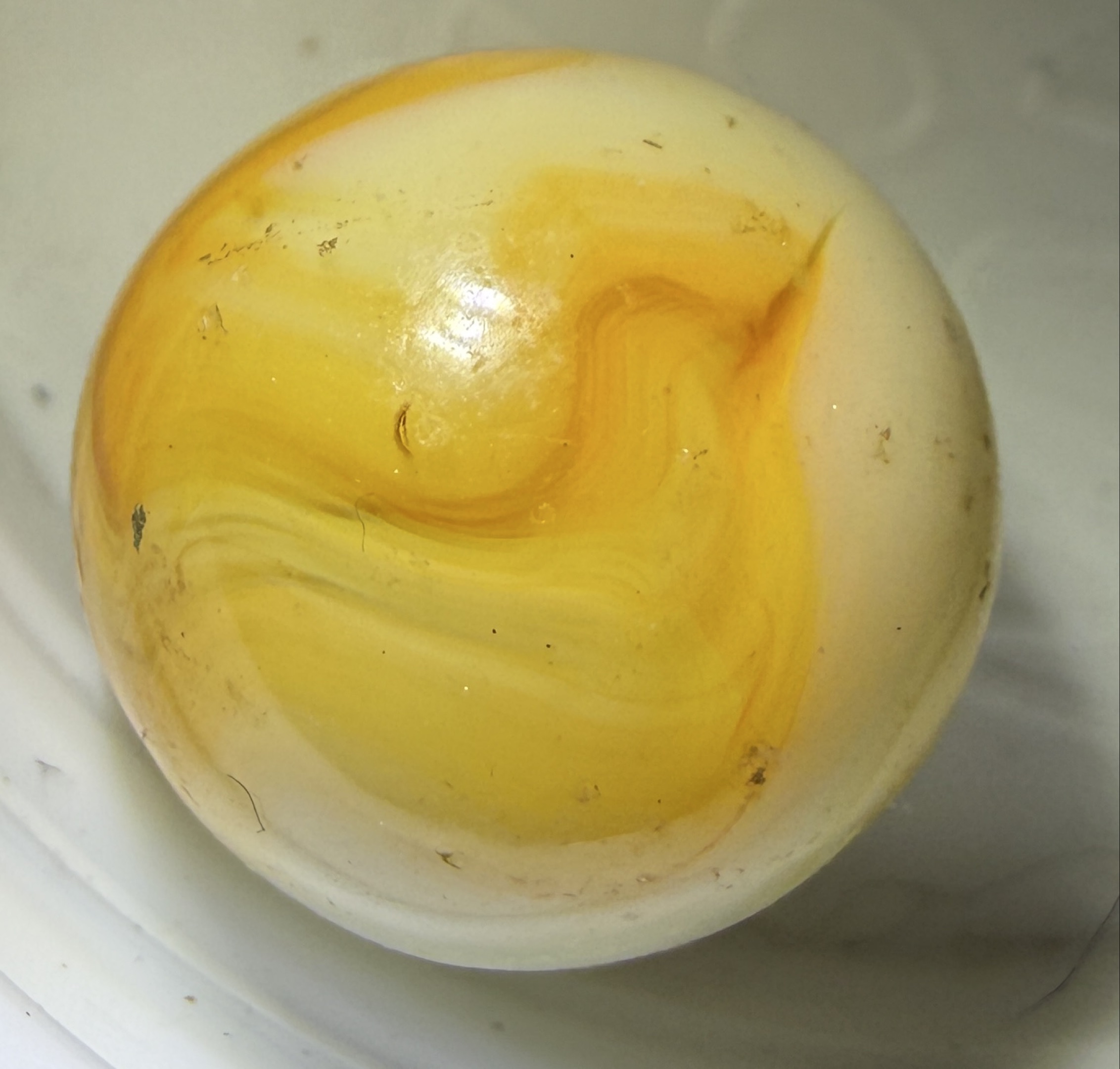 Egg Yolk Slag - Yellow Slag by Akro Agate