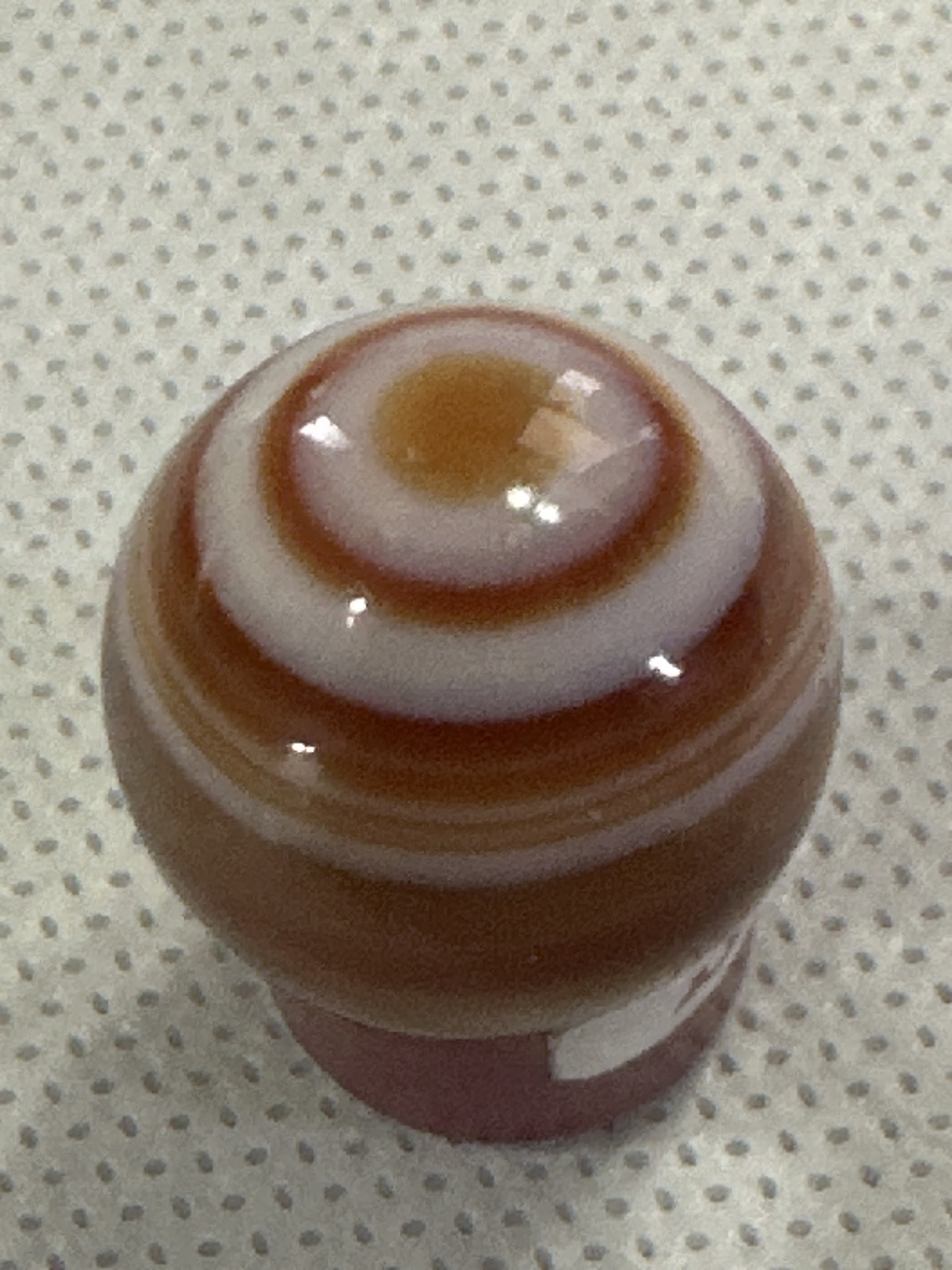 Banded Bullseye Agate by German (Hand-ground), identification view