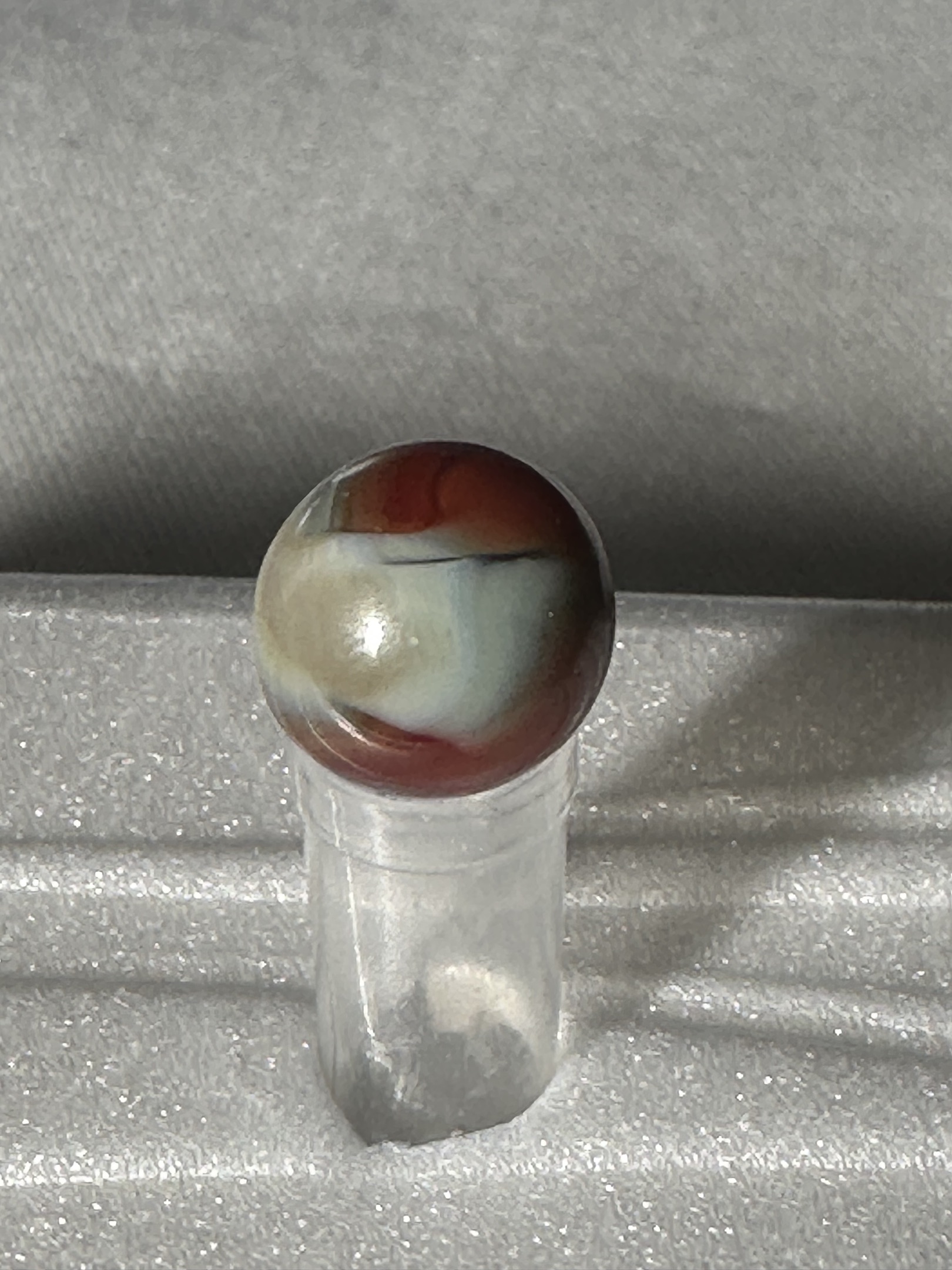 Oxblood Special - Red and White Patch by Akro Agate