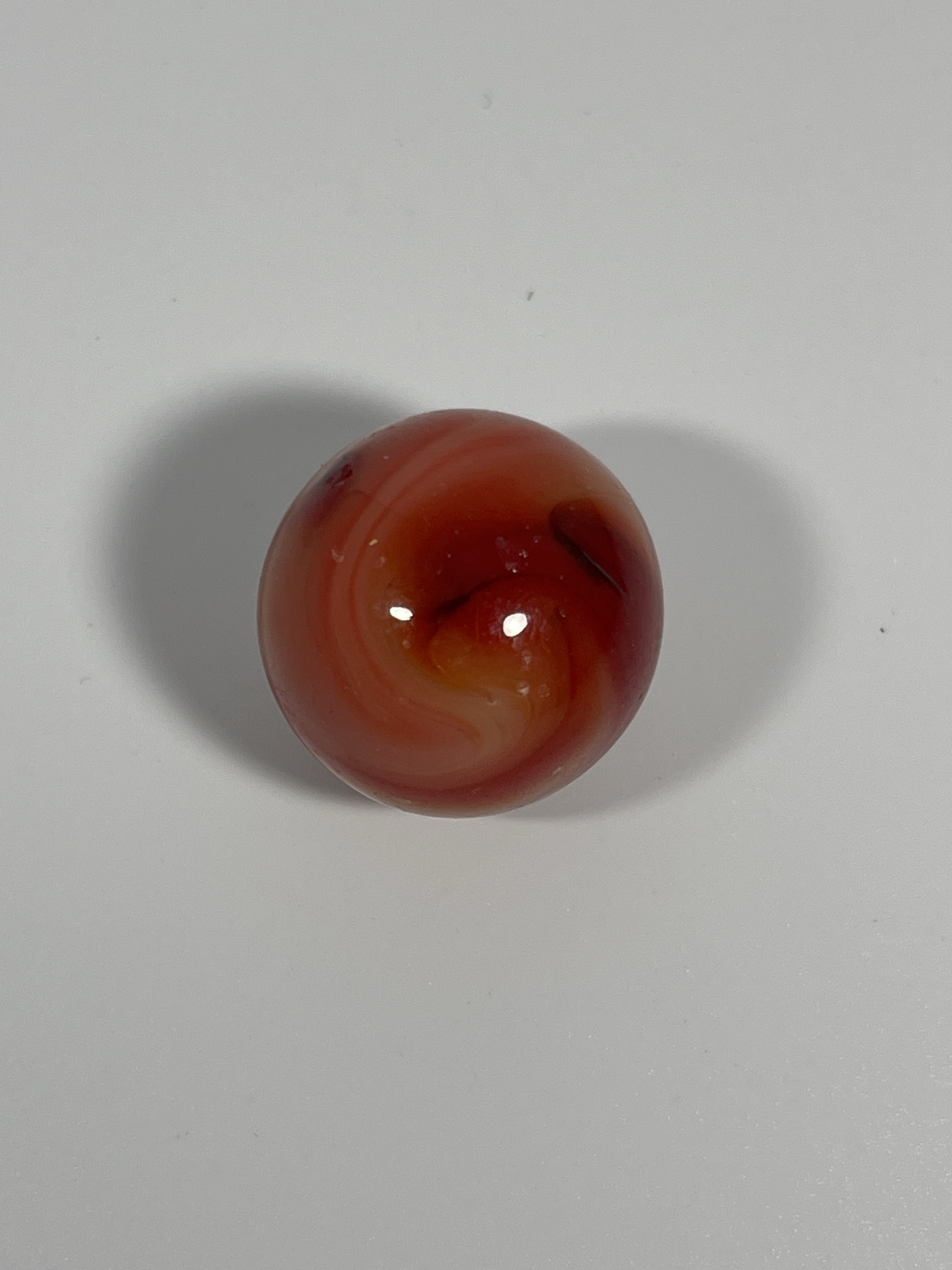 Red Carnelian Slag by Akro Agate, identification view