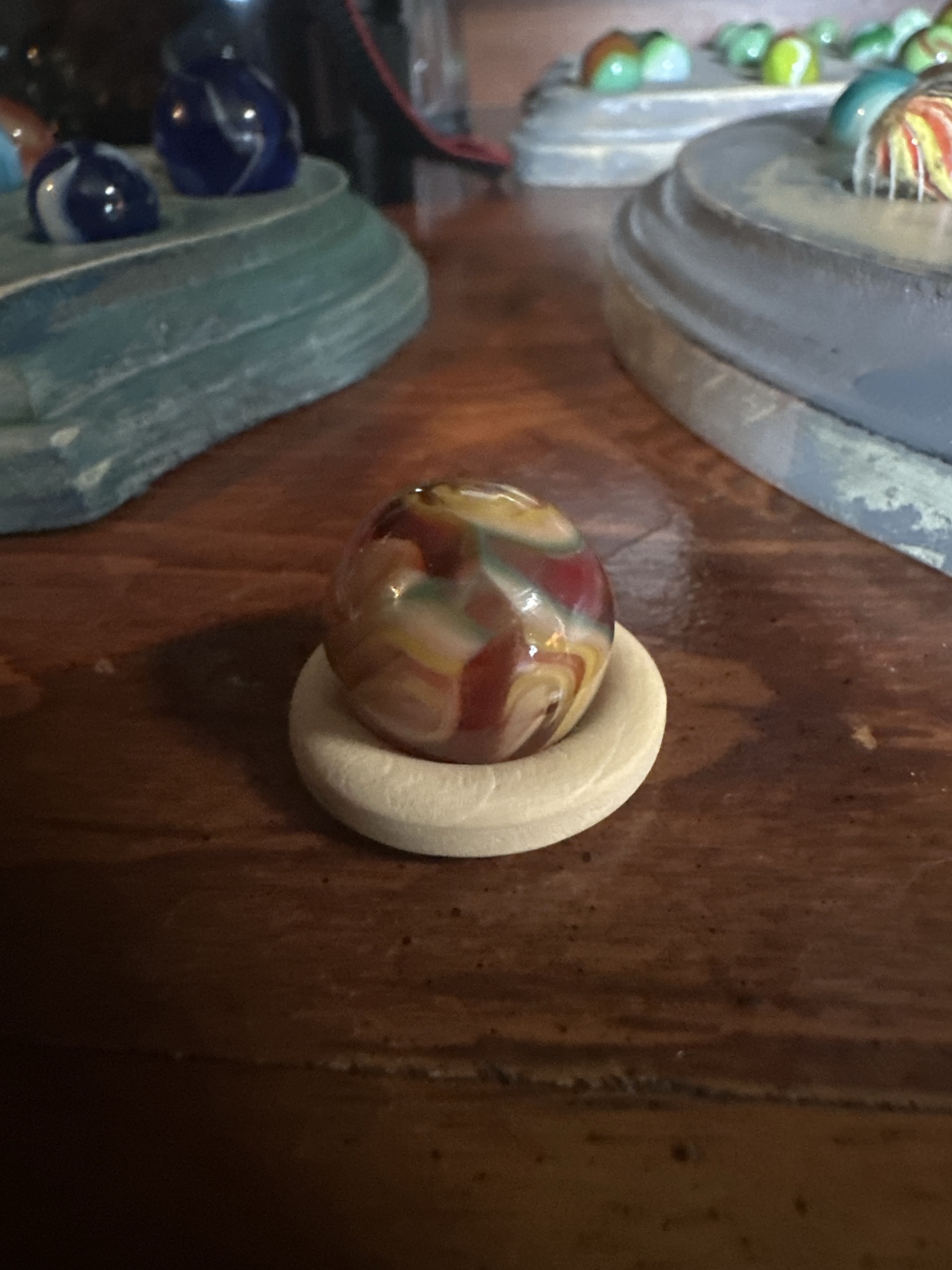 Red and Yellow Popeye (Multi-color) by Akro Agate Company