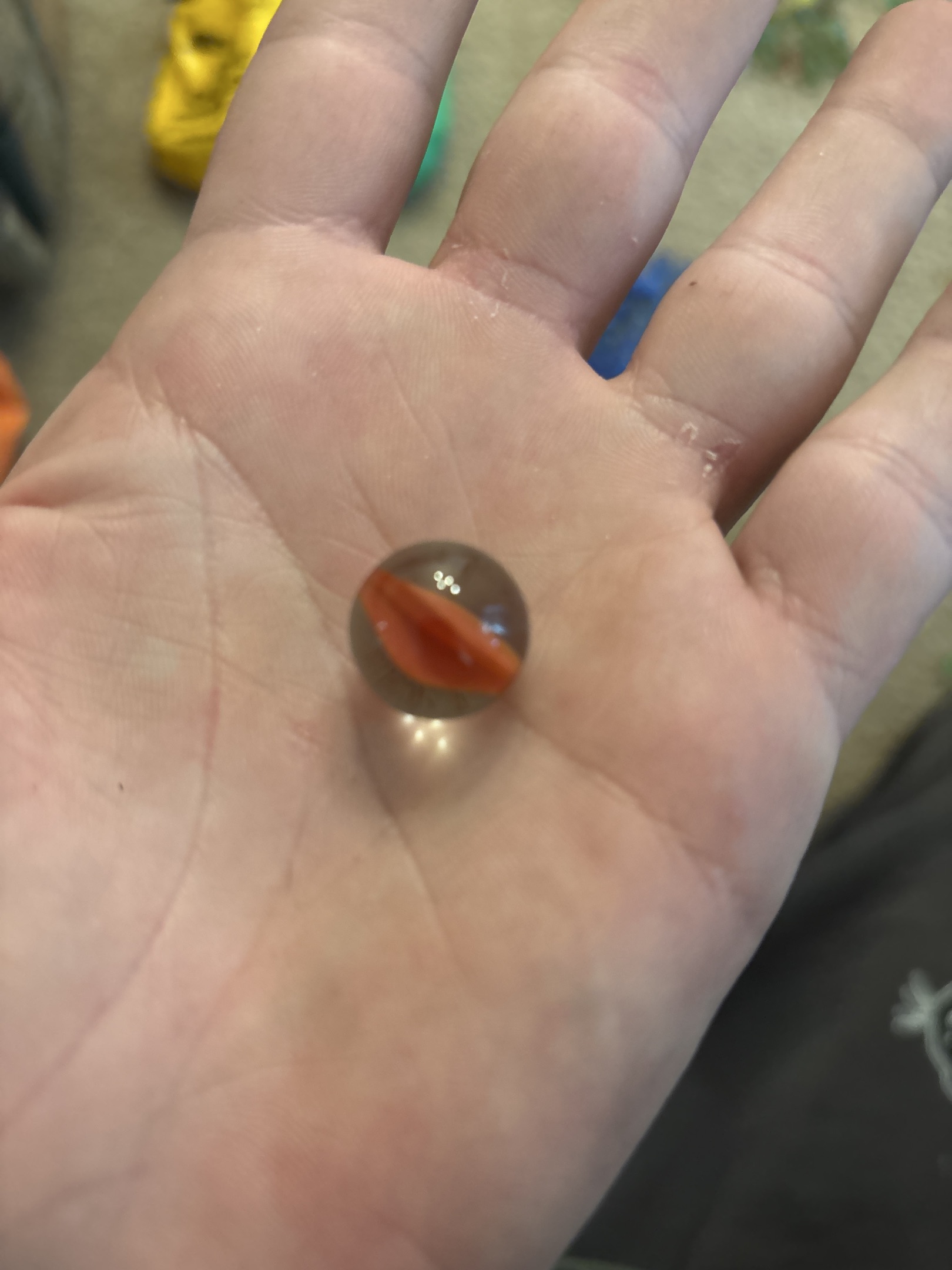Single-Vane Orange Cat's Eye by Vitro Agate Company