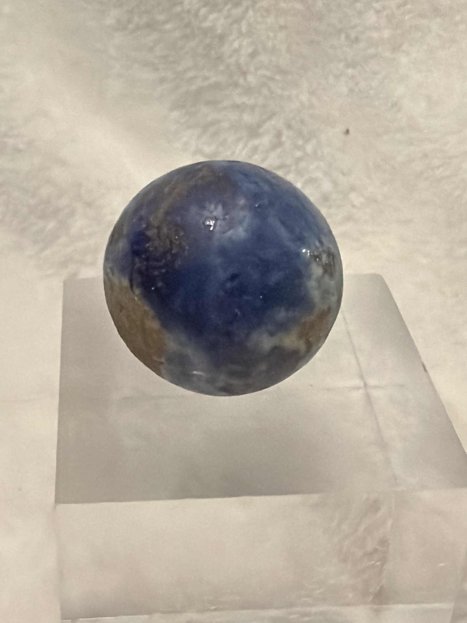 Painted or Bennington Style Blue Swirl by German / American Artisanal, identification view
