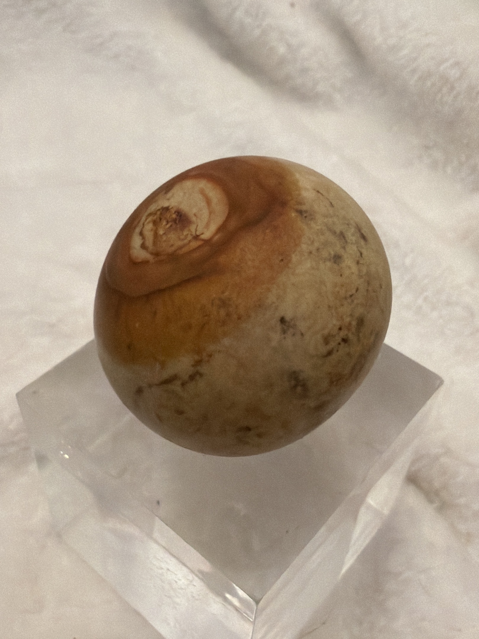 Picture Jasper / Banded Agate Spherical Marble by Handmade / Artisanal, identification view