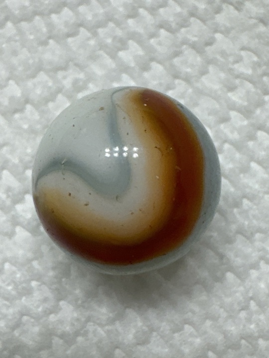 Caramel Swirl - Brown and White Swirl by Akro Agate, identification view