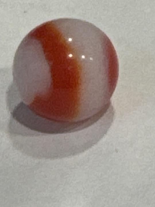 Special - Red and White Corkscrew by Akro Agate, identification view