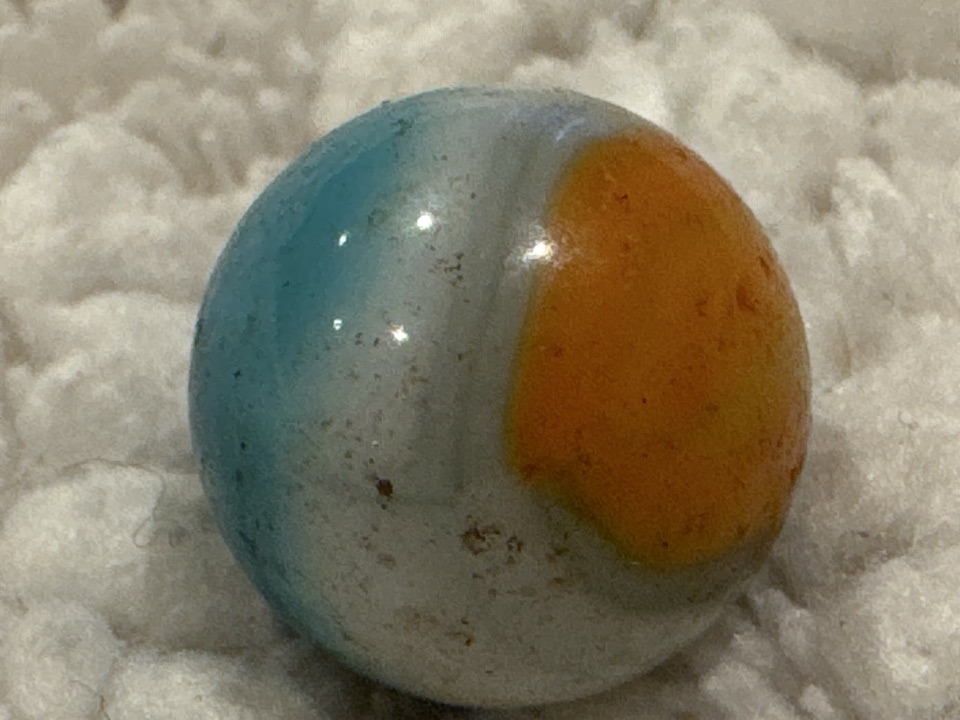 Tri-Color Patch - Aqua and Orange Parrot by Vitro Agate, identification view