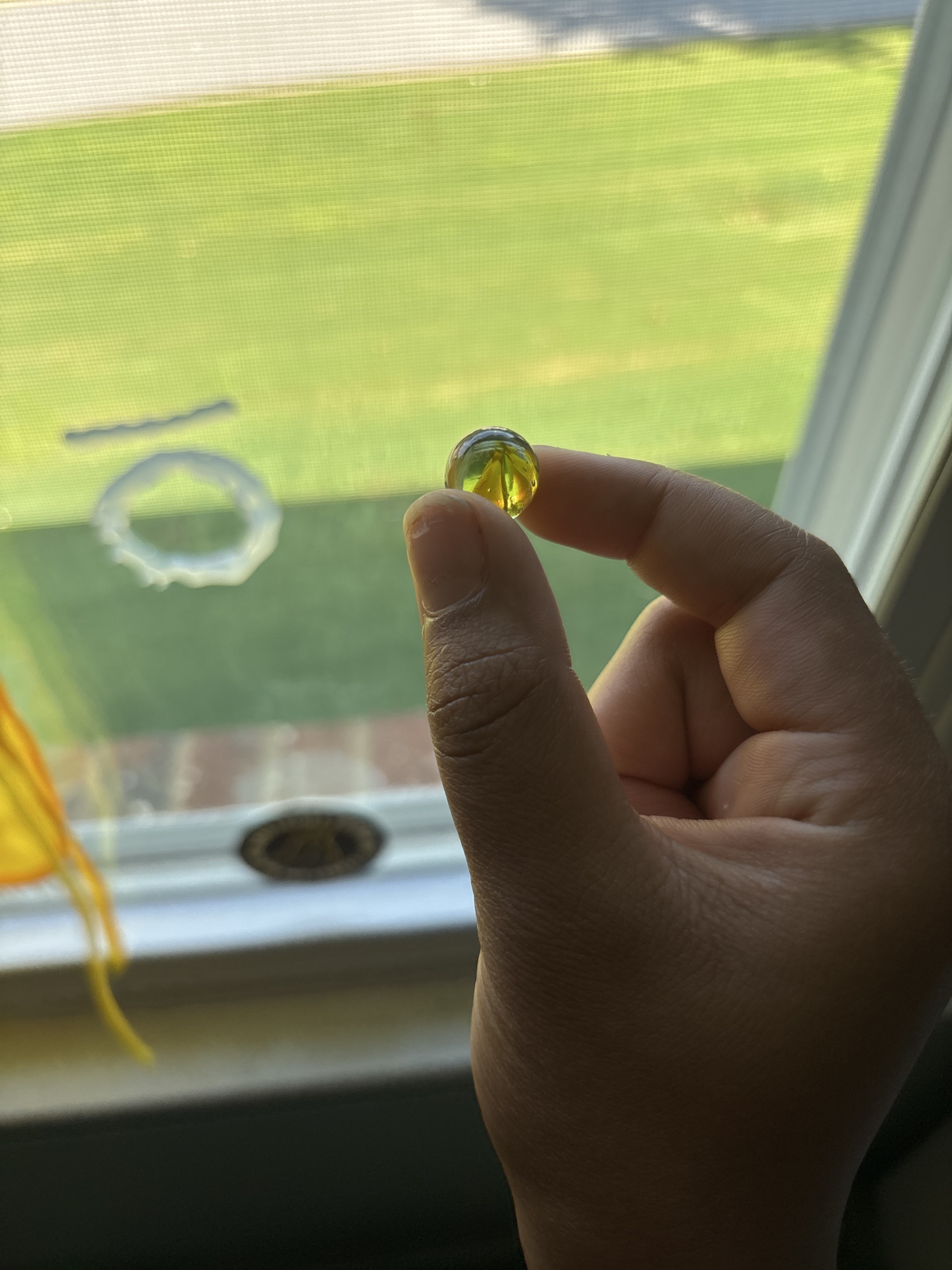 Banana Cat's Eye (Yellow/Amber) by Peltier Glass Company