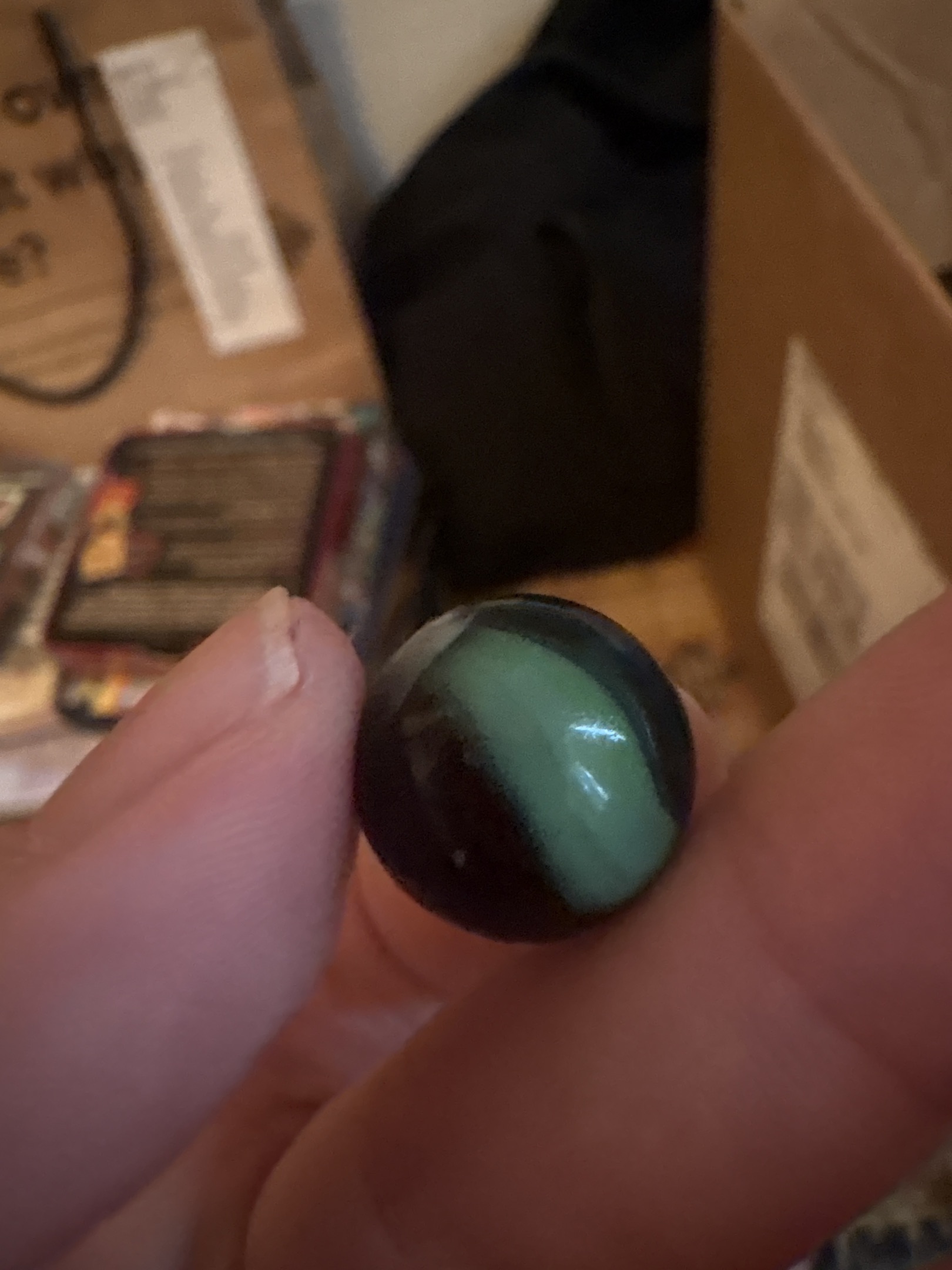 Green, White, and Black Tri-Lite by Vitro Agate Company