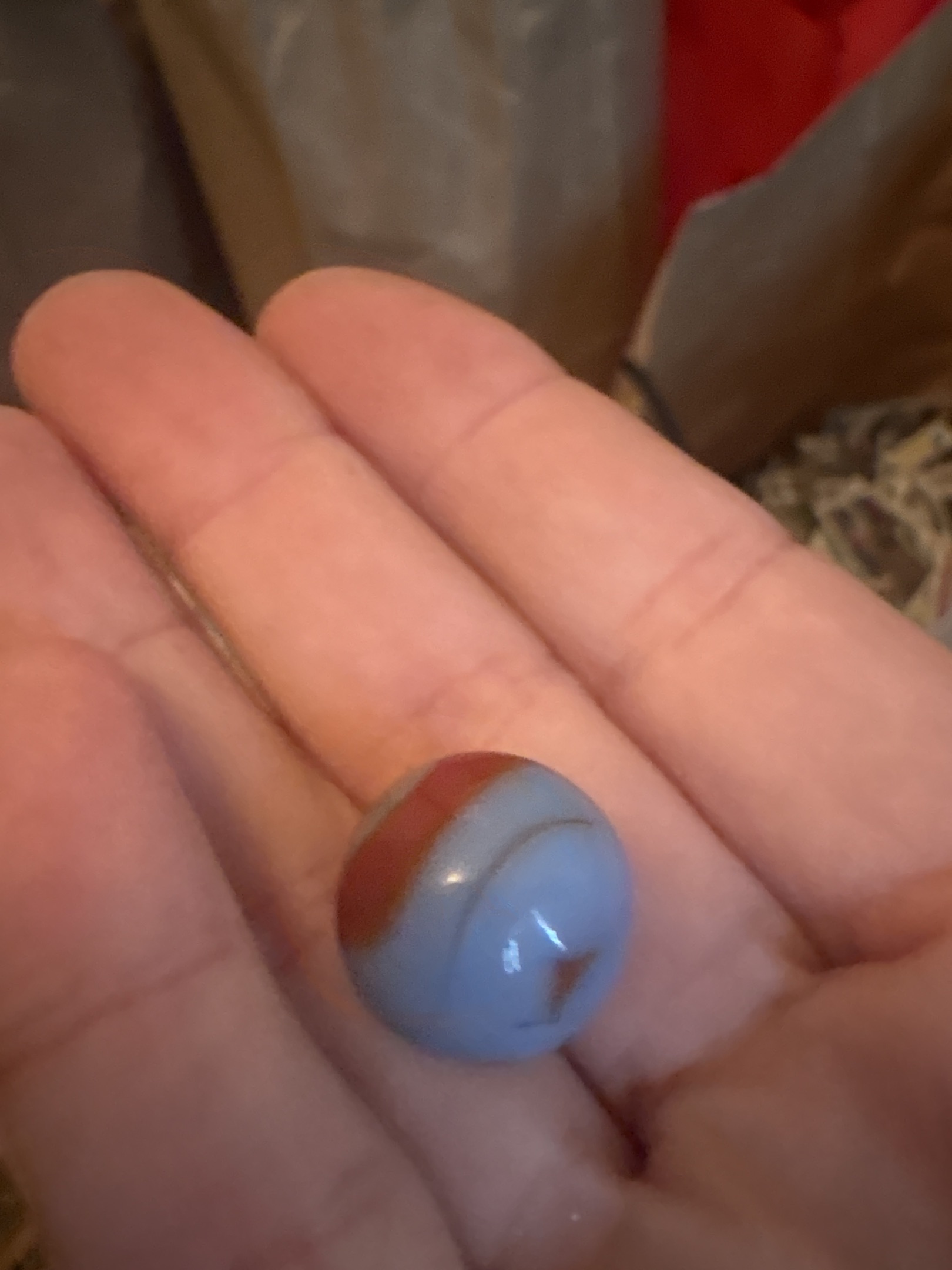 Blue and Orange/Red Swirl by Alley Agate