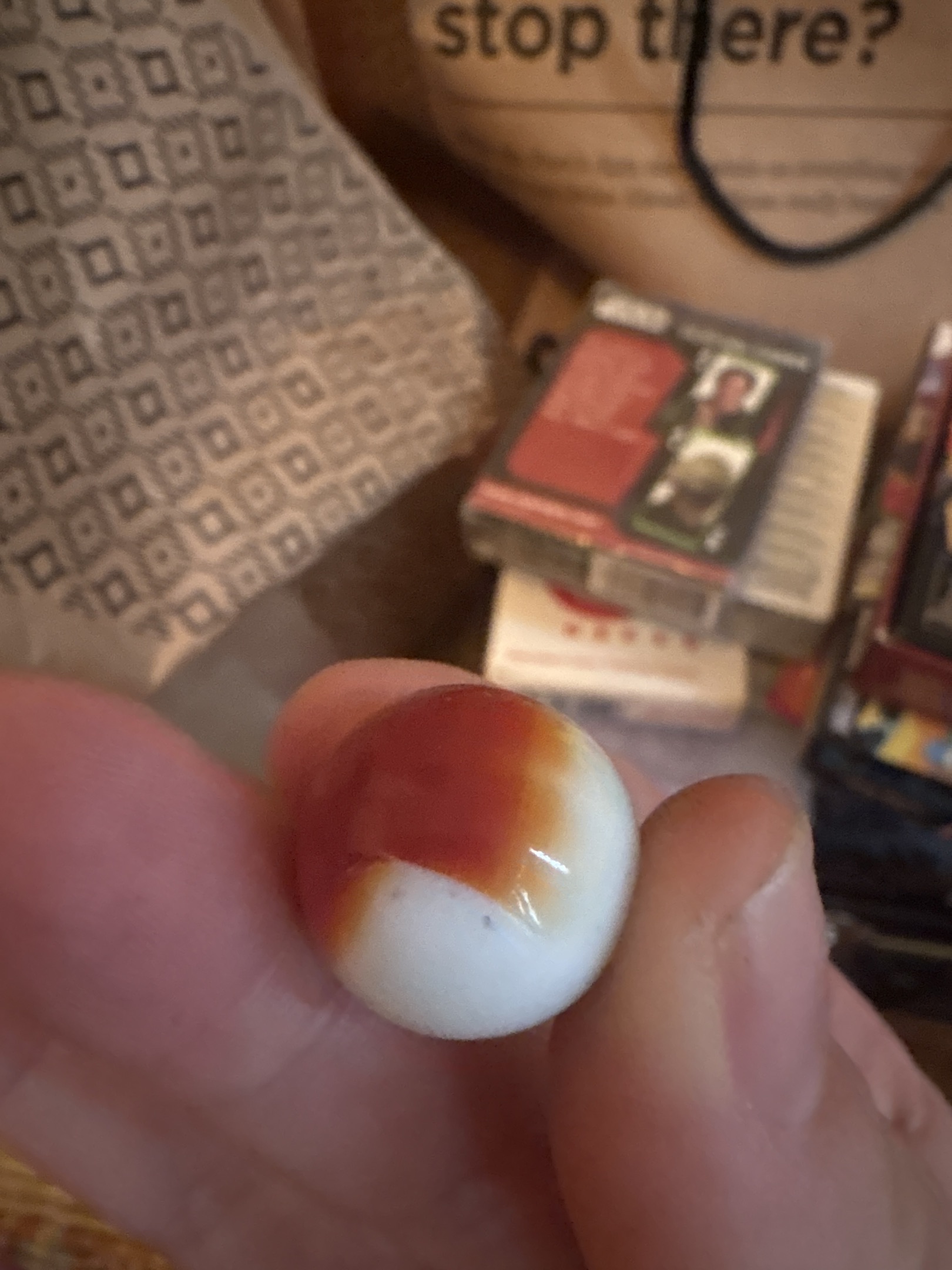 Red and White Patch by Akro Agate