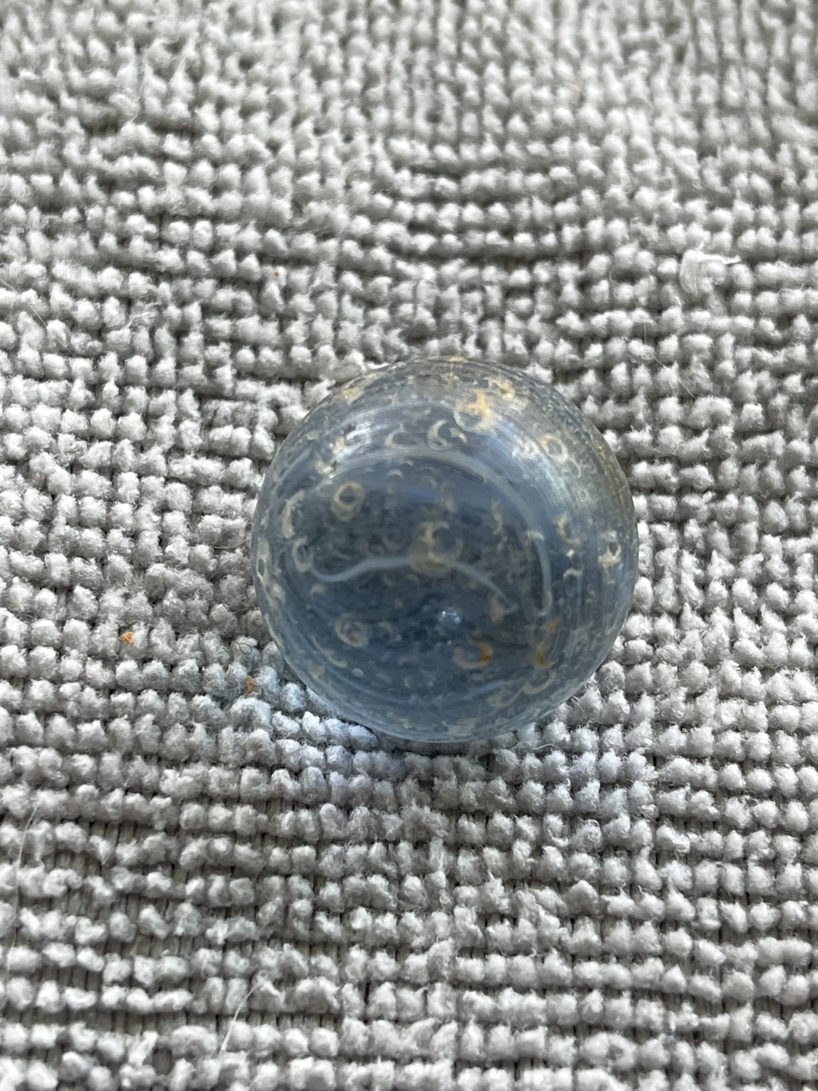 Blue and White Swirl by Akro Agate Company