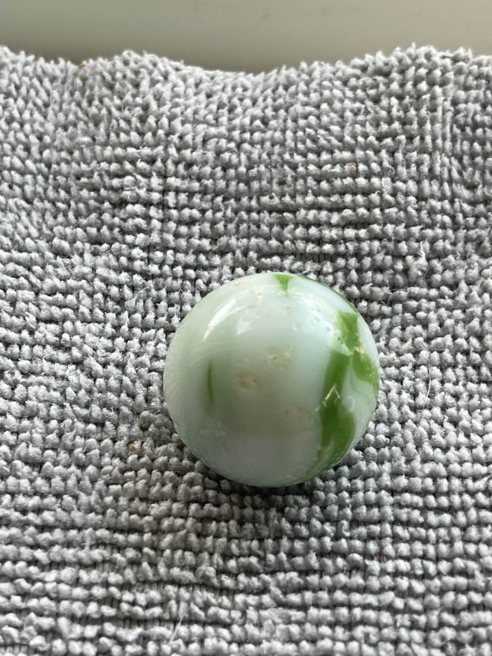 Green and White Rainbo by Peltier Glass Company