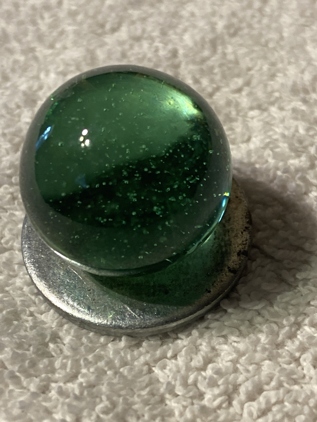 Green Seeded Clearie by Akro Agate Company