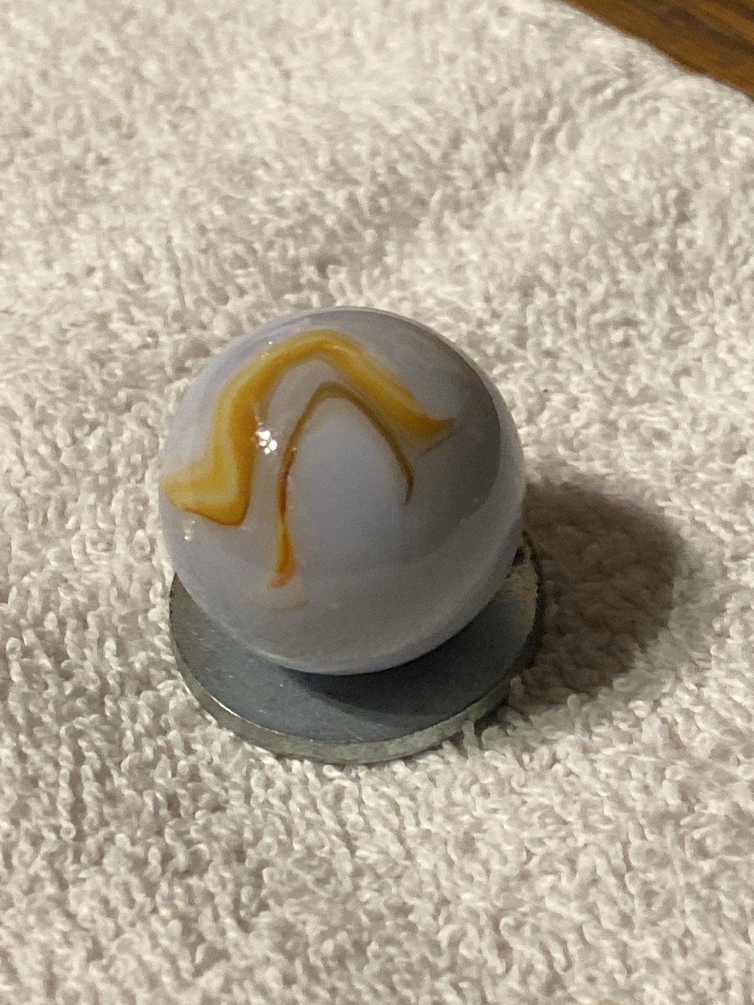 Blue and Orange Swirl by Alley Agate, identification view